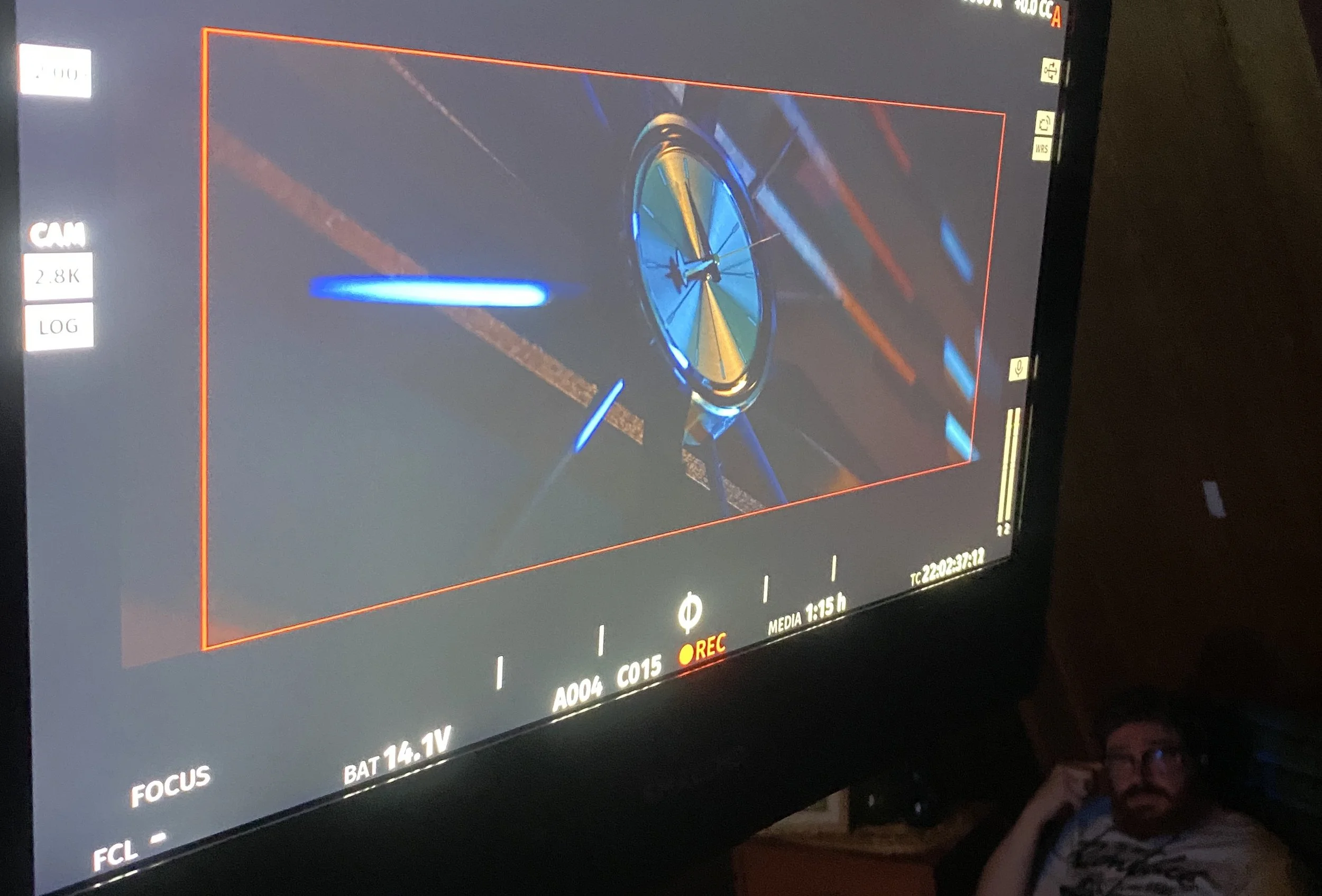 On location, behind the monitor