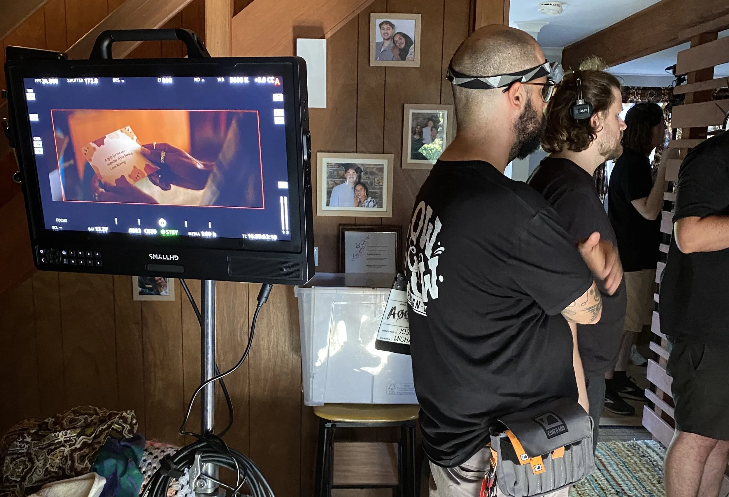 On location, behind the monitor