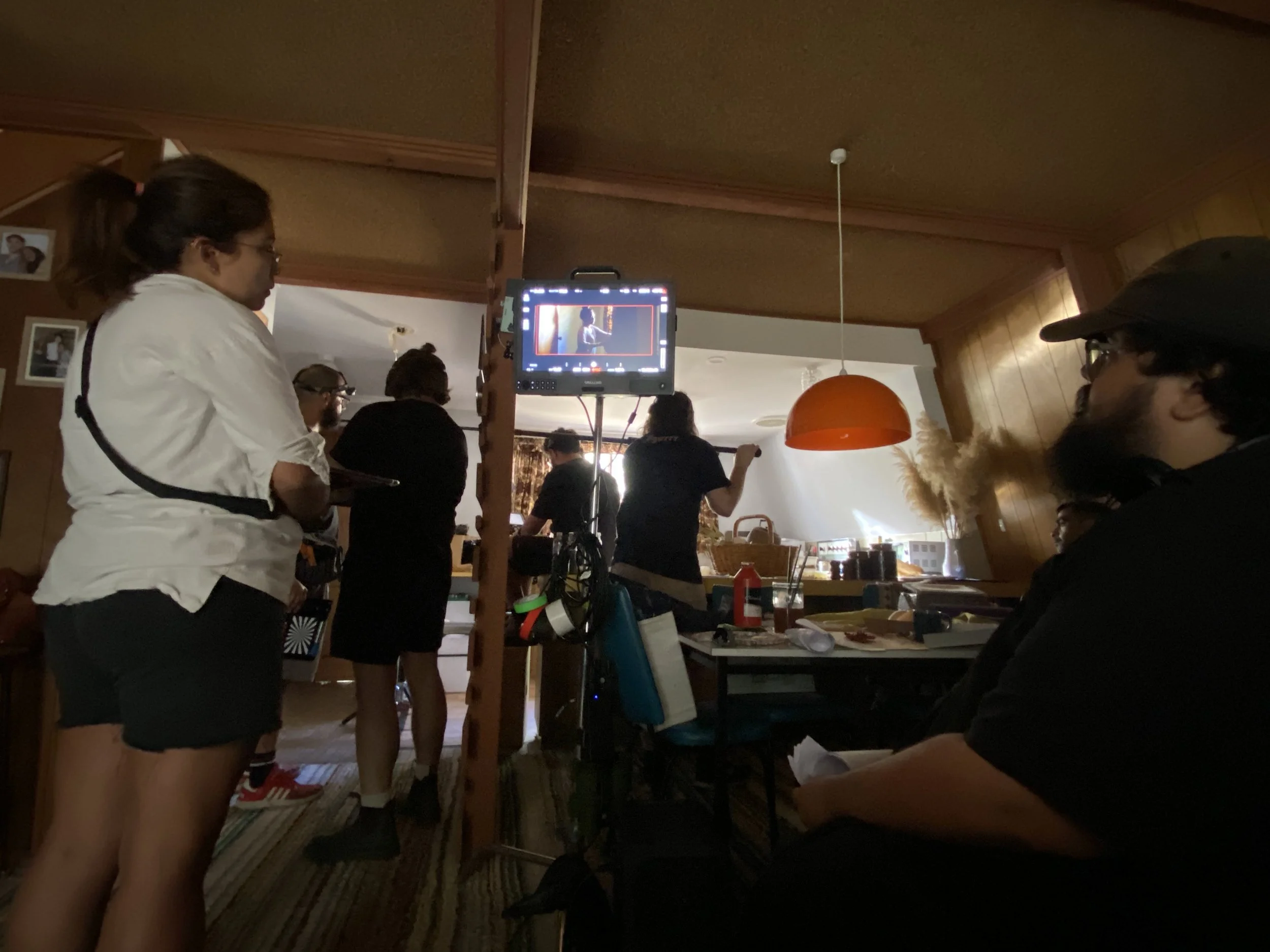 On location, behind the monitor