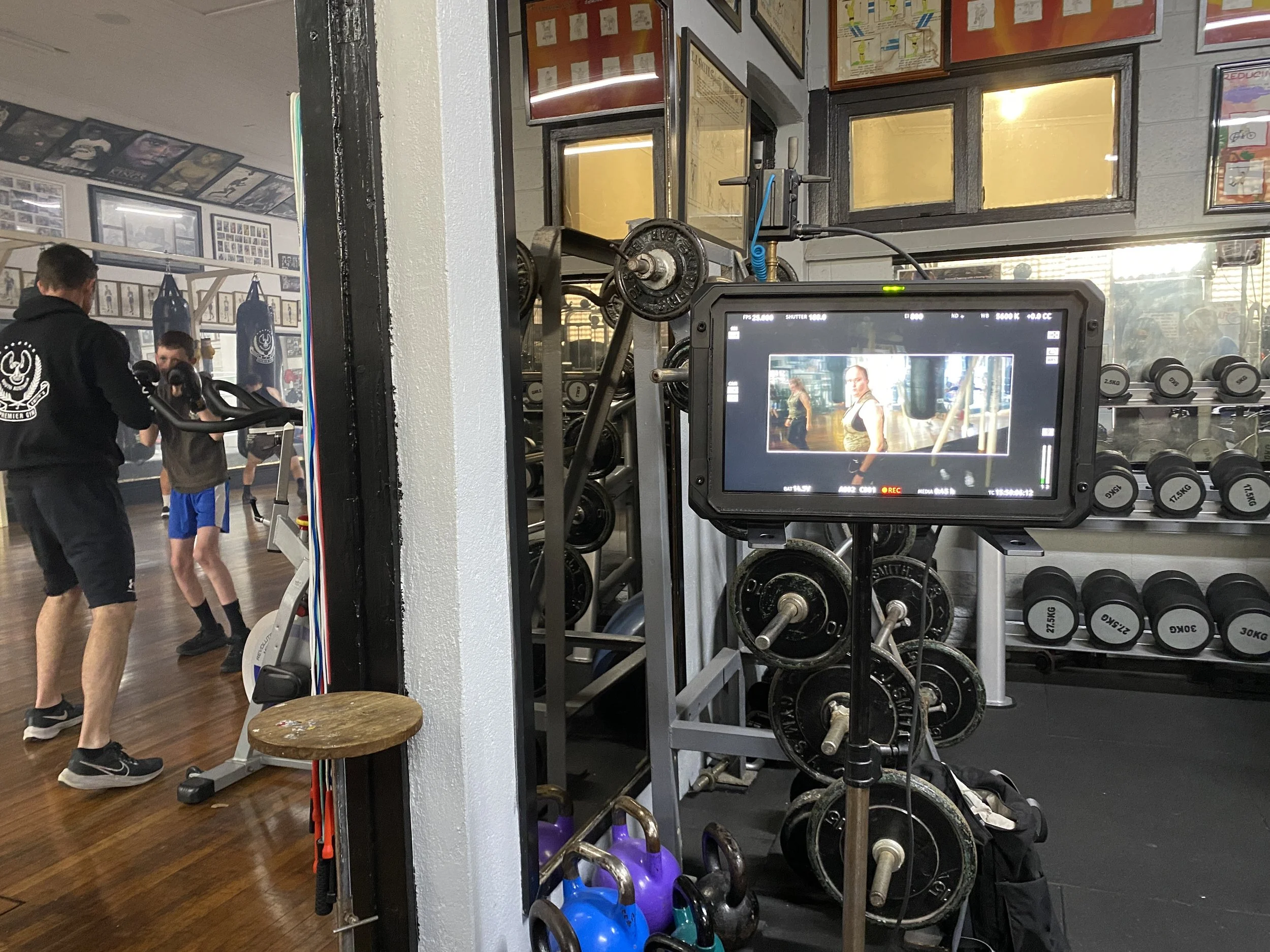 On location, behind the monitor