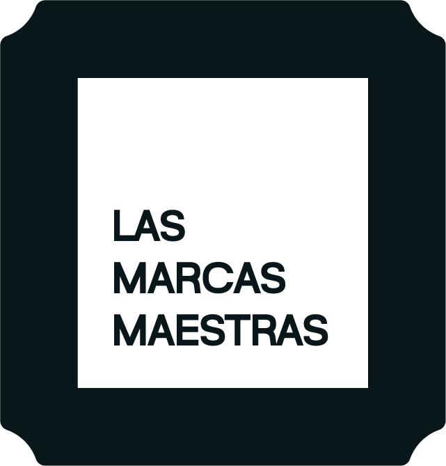 Texto en estilo de cartel que dice 'Las marcas maestras'.
