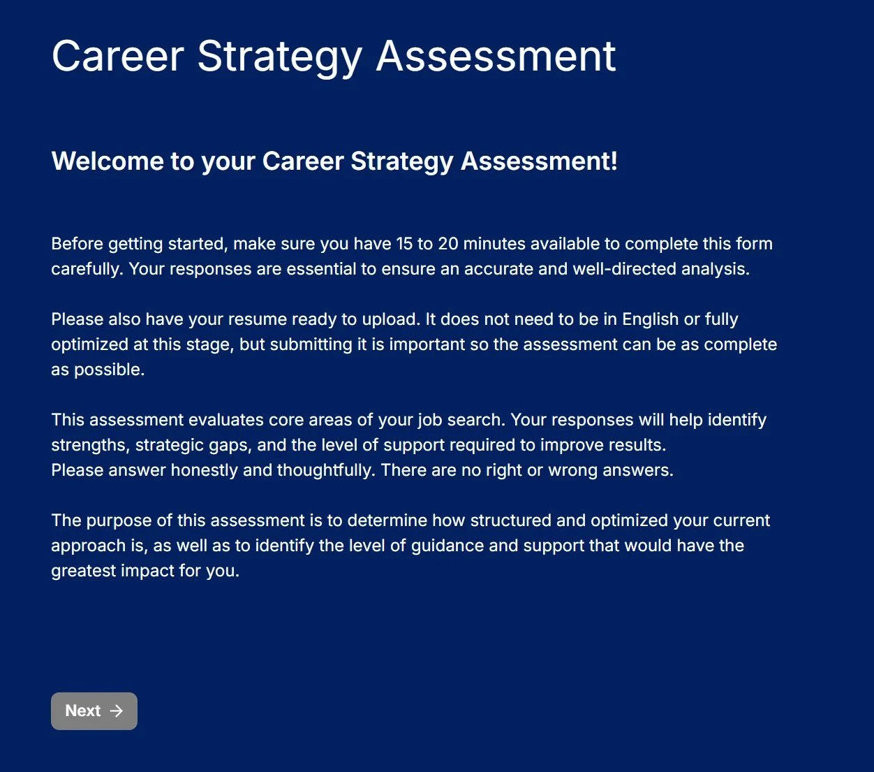 Career Strategy Assessment