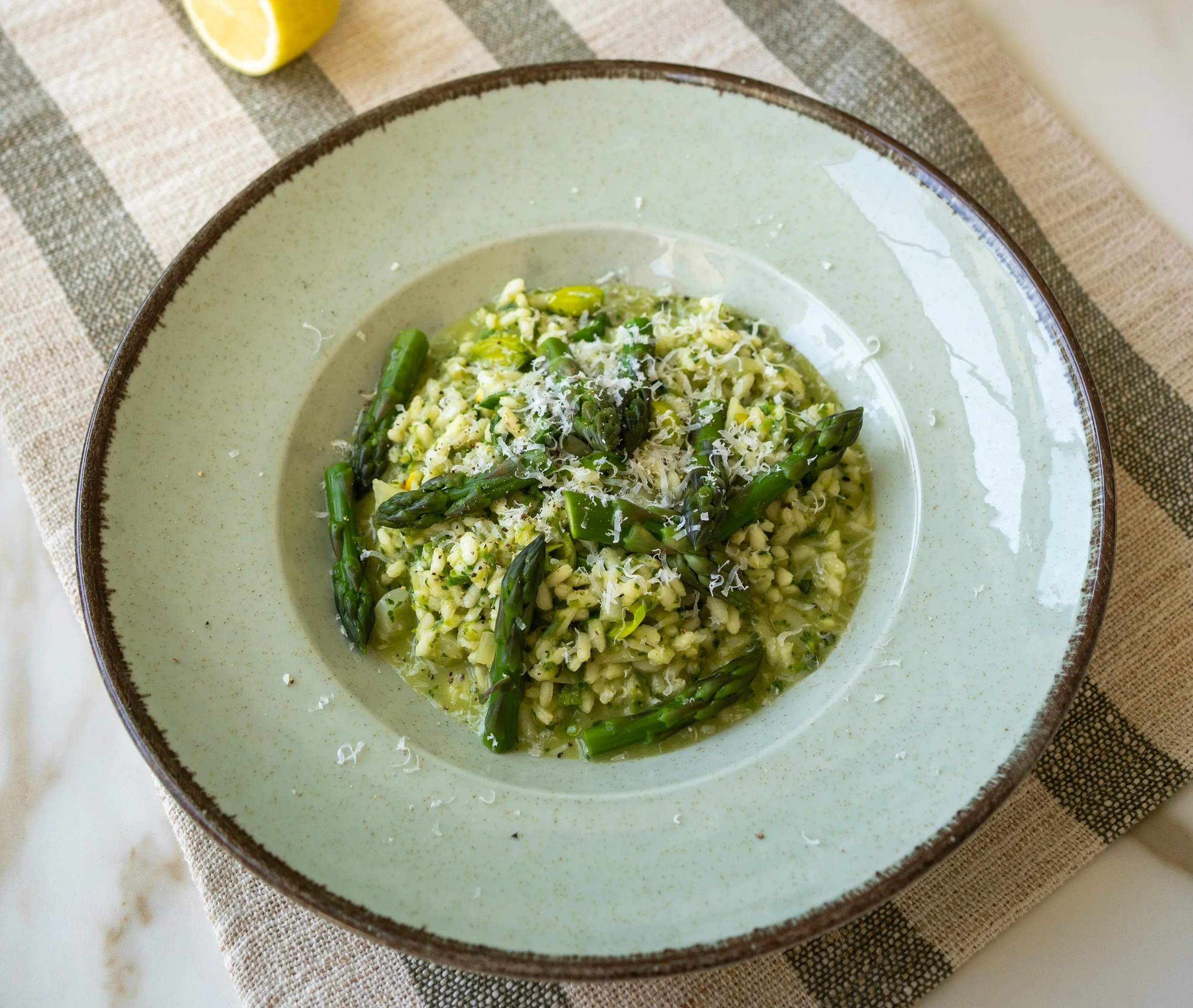 Lemon saffron asparagus risotto