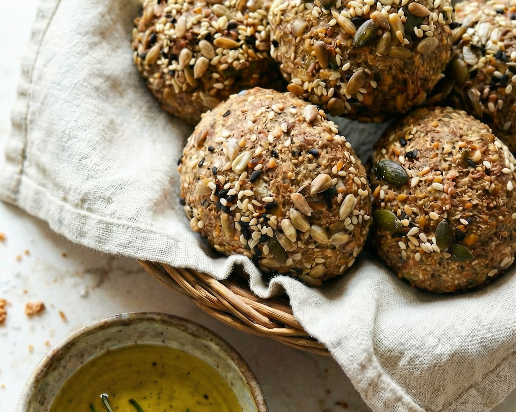 Seeded red lentil rolls