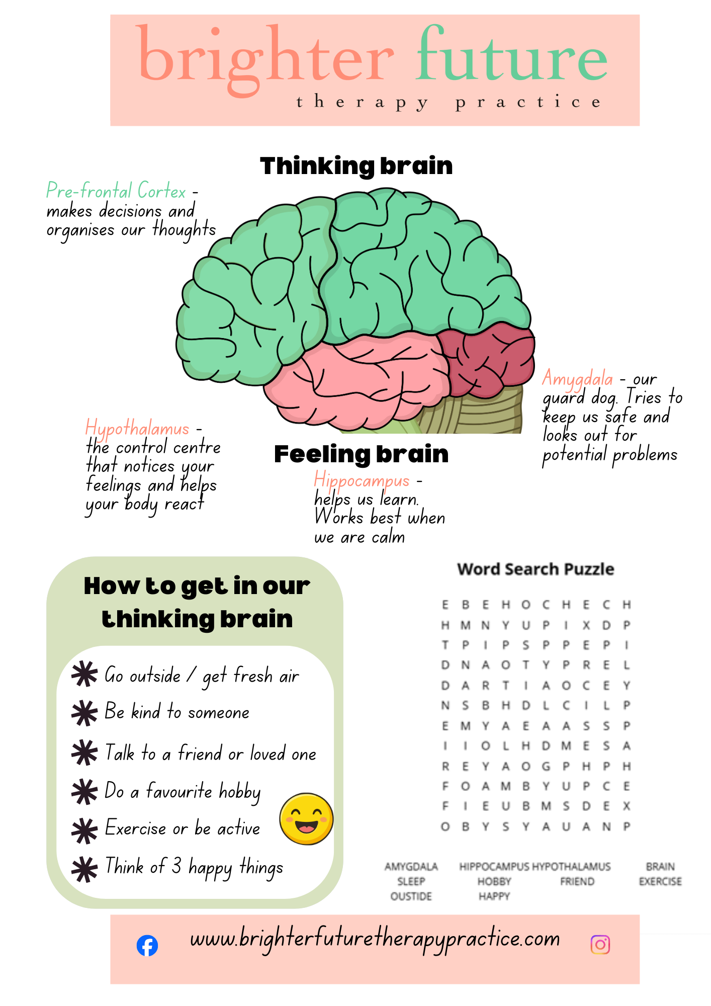 Thinking Brain and Feeling Brain Activity Sheet