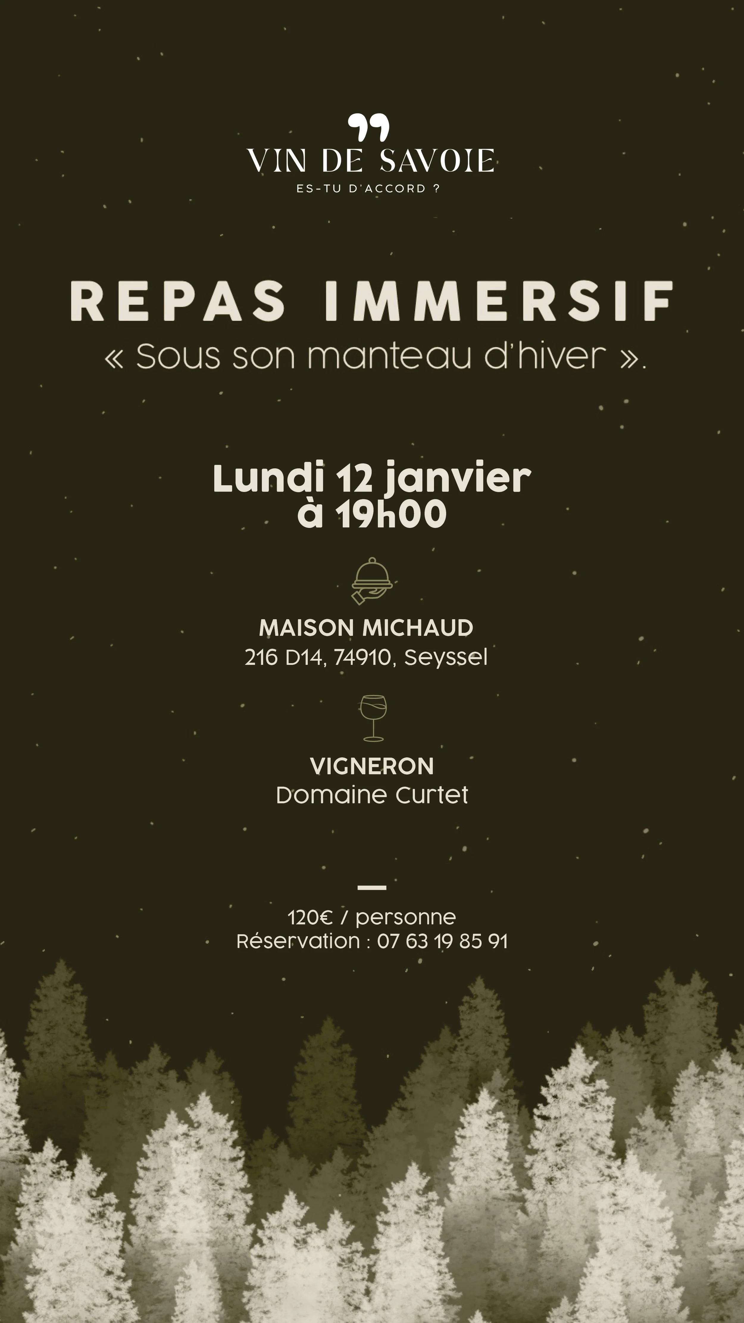 Informations repas immersif 12 Janvier