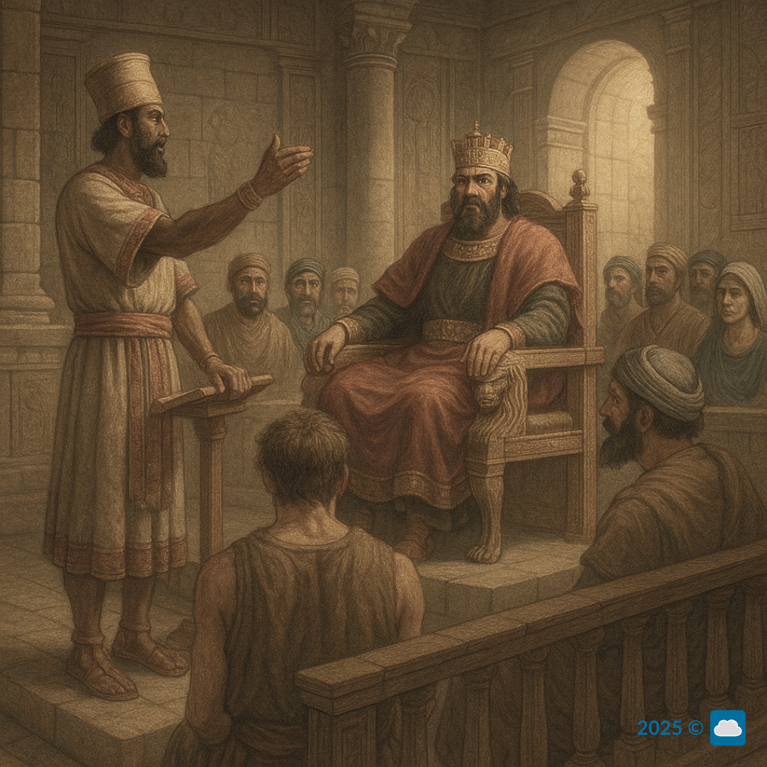 A picture of an ancient near east courtroom