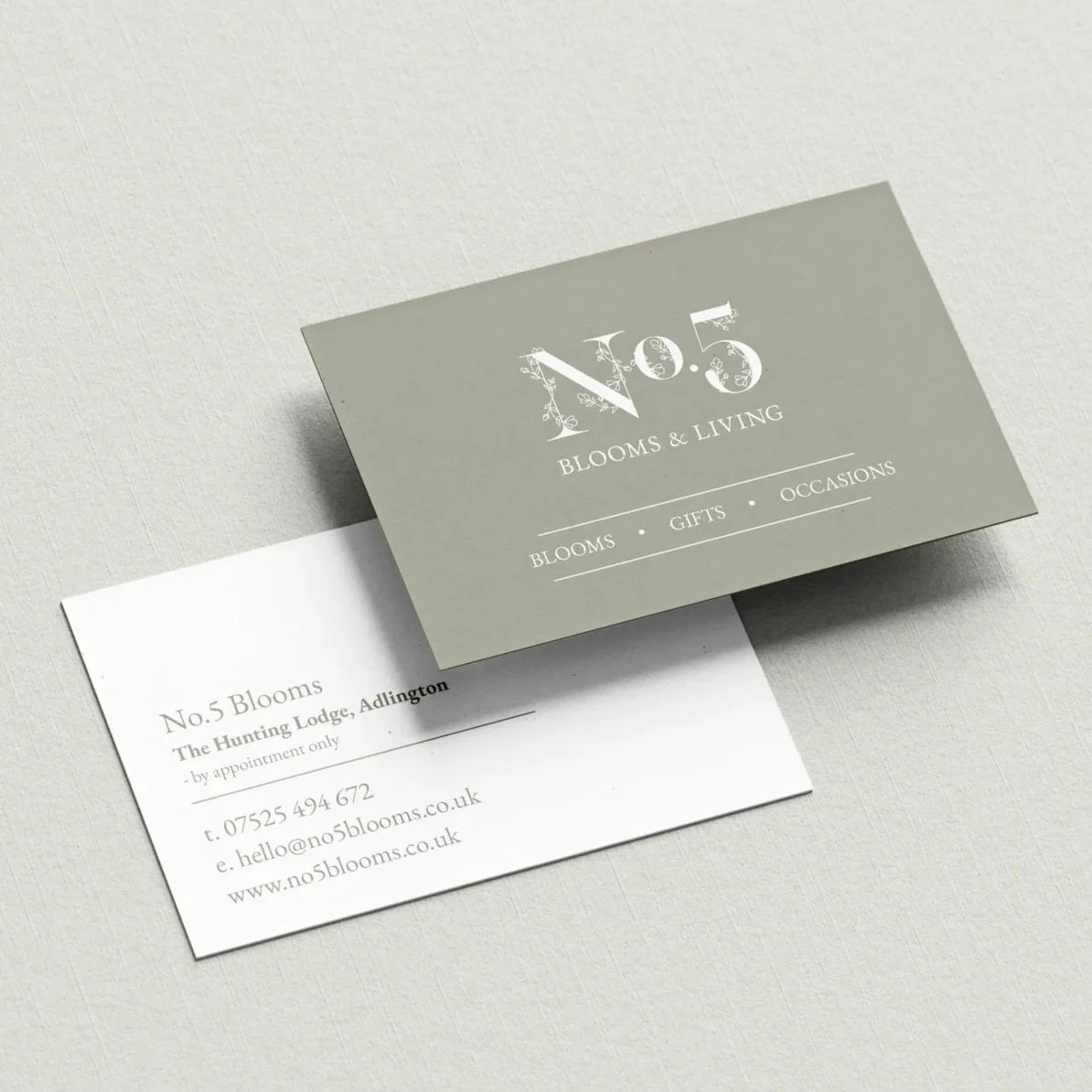 No.5 Blooms & Living logo design branding project by Hart Studio
