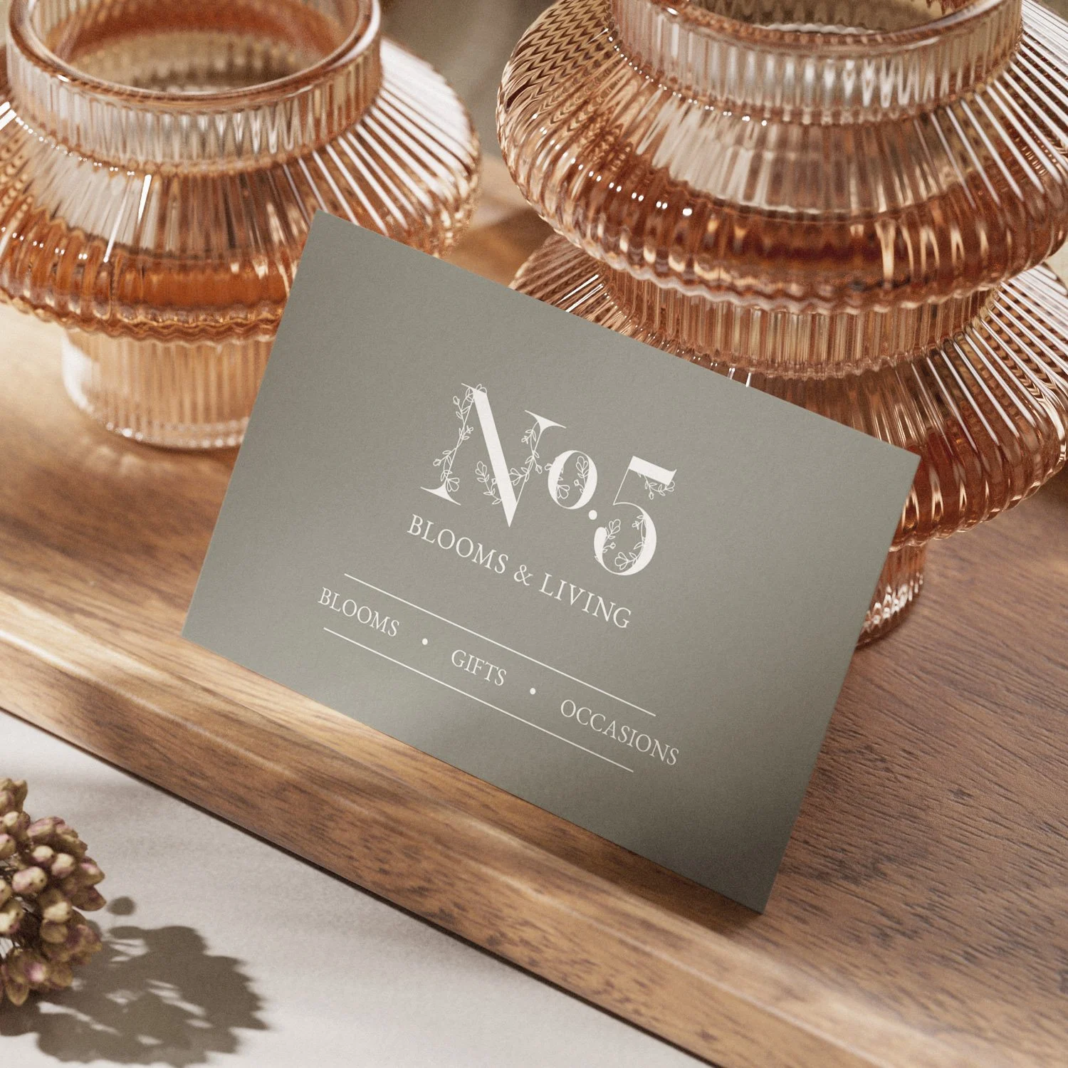 No.5 Blooms & Living logo design branding project by Hart Studio