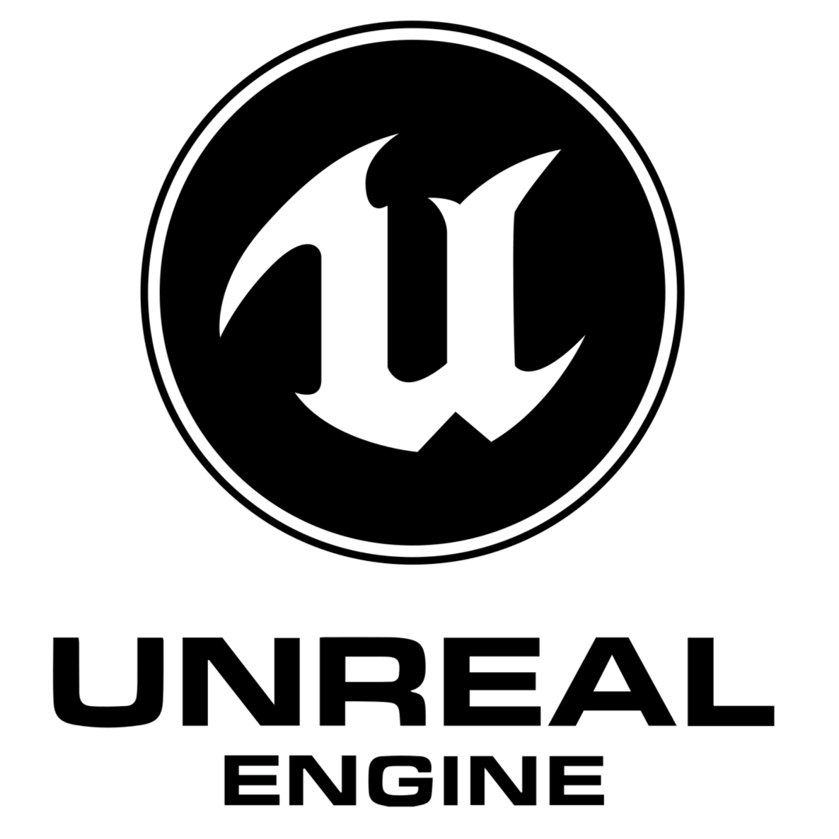 Unreal Engine logo with a stylized letter U inside a circle, and the words "UNREAL ENGINE" below.