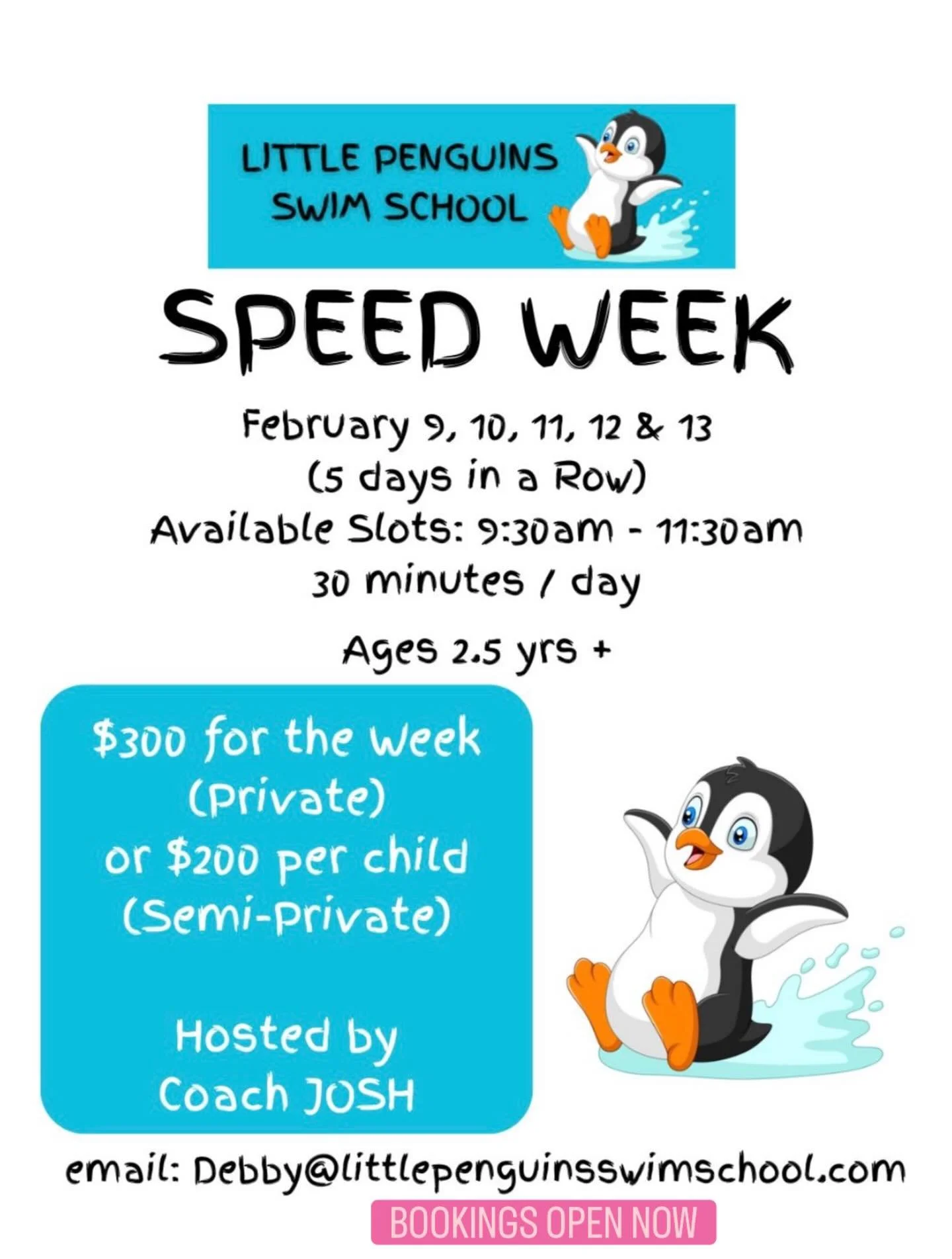 Speed week Bookings are now open! &hellip;#winterbreak #greenwich #greenwichct #swim