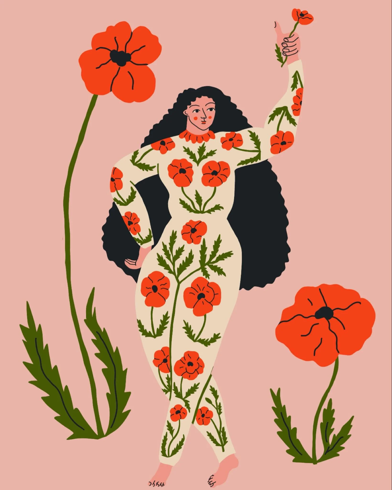 Day 5 of @peachtober is &lsquo;poppy&rsquo; #peachtober25poppy #peachtober25 #peachtober #drawingchallenge - really enjoying a little break from commissions to just draw for fun - it is good for the soul and the brain. Thanks to @furrylittlepeach for