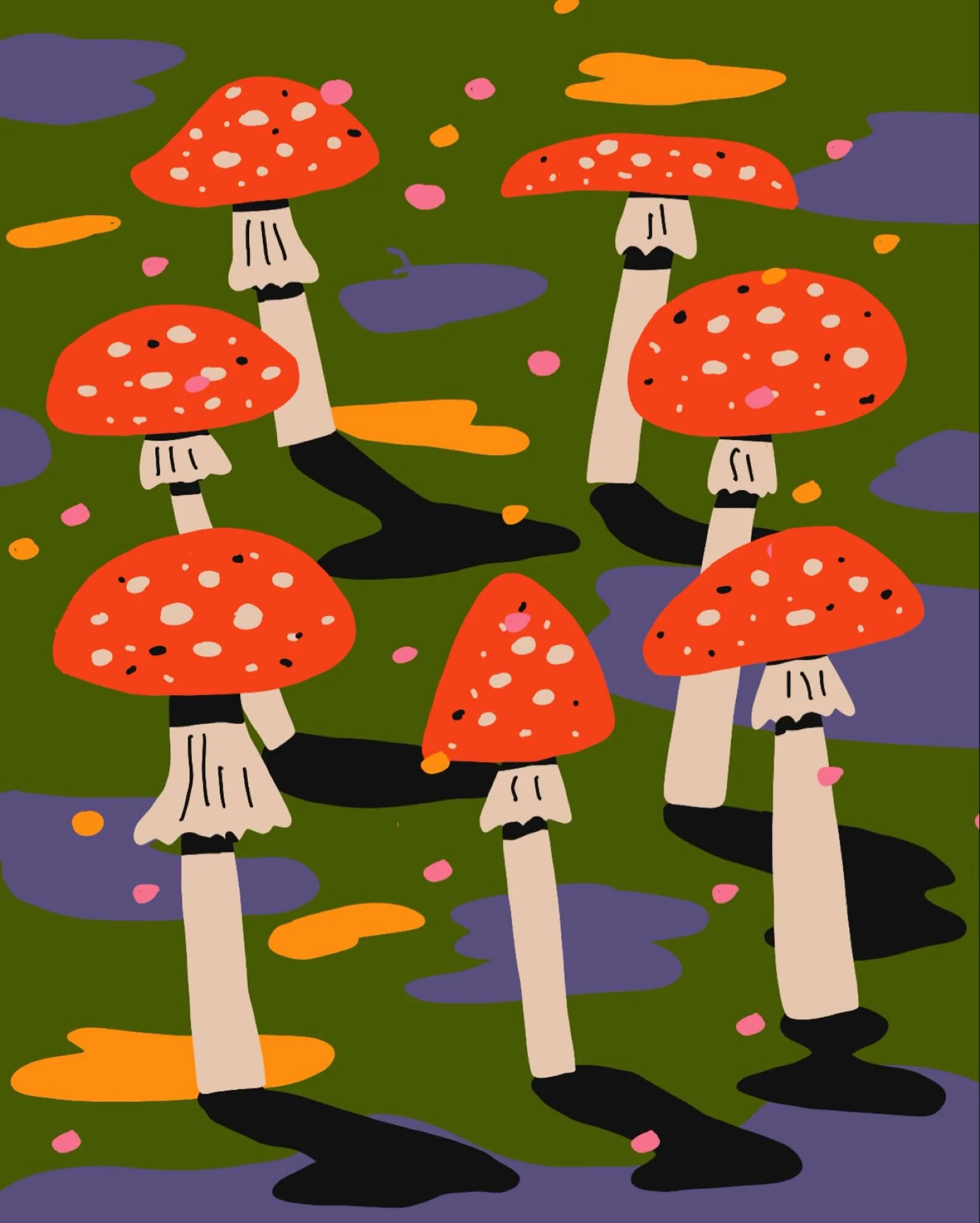 15 minute one before work - @peachtober day 6 - Ring. #peachtober25ring #peachtober25 #peachtober - A ring of mushies #mushroom #toadstool