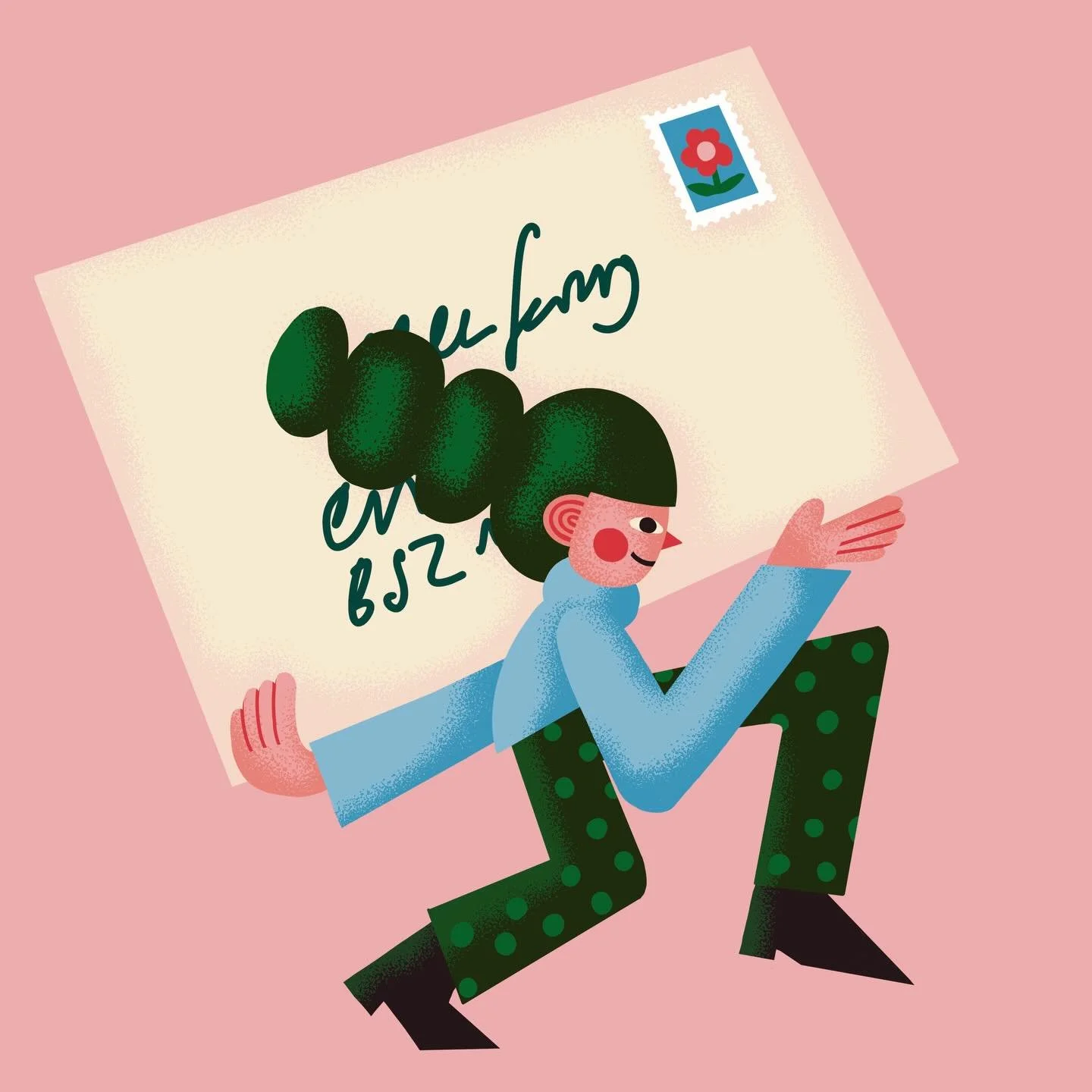 Me sneaking to the post office with all my late Christmas cards #christmas #christmascard #illustration #bristolillustration