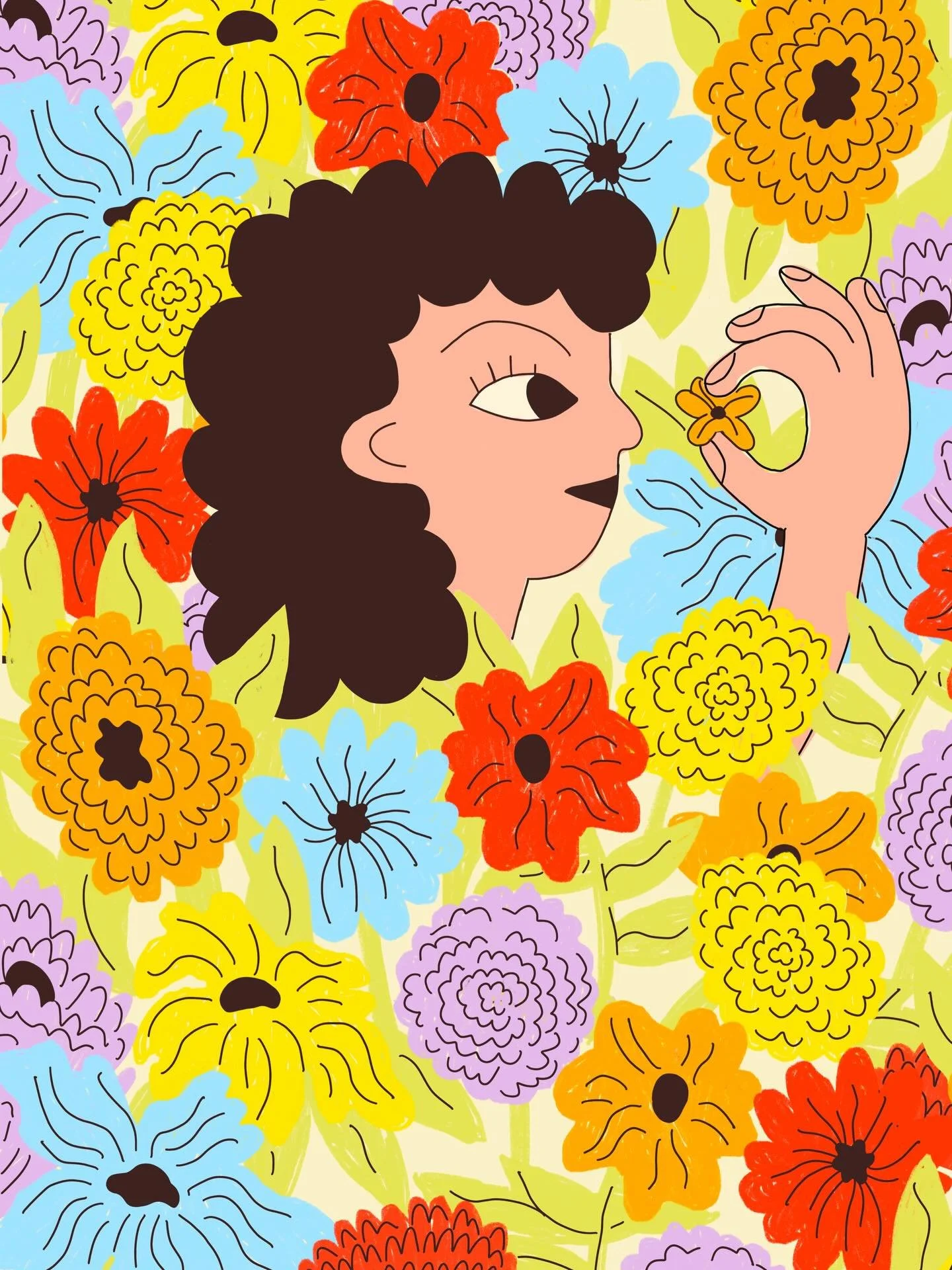 Every so often when I feel like I need to loosen up my brain and zone out, I give myself a few hours to finish a piece and have no plan at the start. Here&rsquo;s what came out while watching several old episodes of @gilmoregirls on @procreate - and 