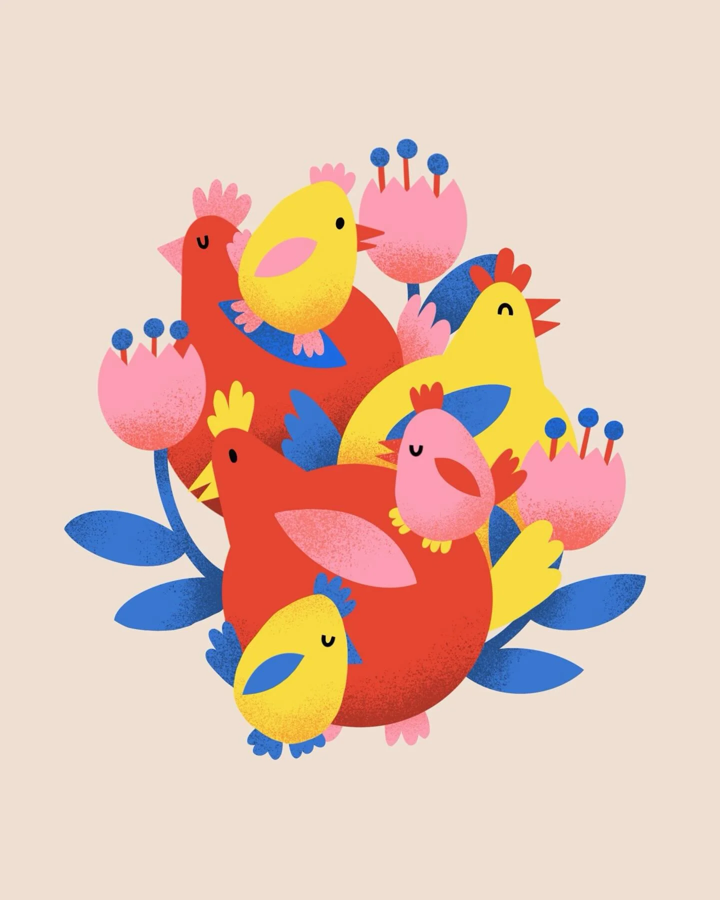 Happy Easter weekend / arrival of spring. It&rsquo;s time to eat as many hot cross buns as is humanly possible. Bit late for #repostyourart Spring #springillustration #eastereggs #easterillustration #springchickens