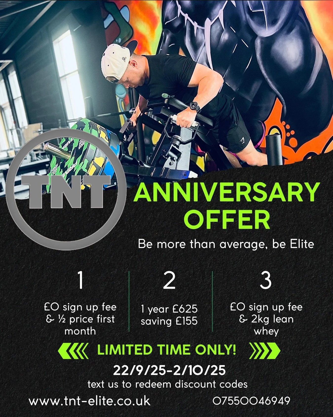 🎉 National Fitness Day + Our 1 Year Anniversary 🎉

We&rsquo;re celebrating YOU! 🥰 Thank you for making this past year incredible 💪

To show our appreciation, we&rsquo;ve lined up some special offers just for you. 🙌
👉 Text the number provided wi