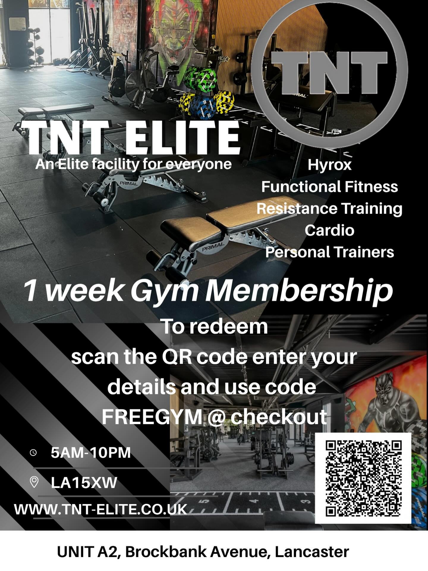🚨 TRY US FOR FREE 🚨

Thinking about joining a gym but not sure where to start? We&rsquo;ve got you.

Come down to TNT Elite and enjoy 1 FULL WEEK completely FREE. no pressure, just results.

🔥 Top-class equipment
🔥 Supportive, high-energy environ