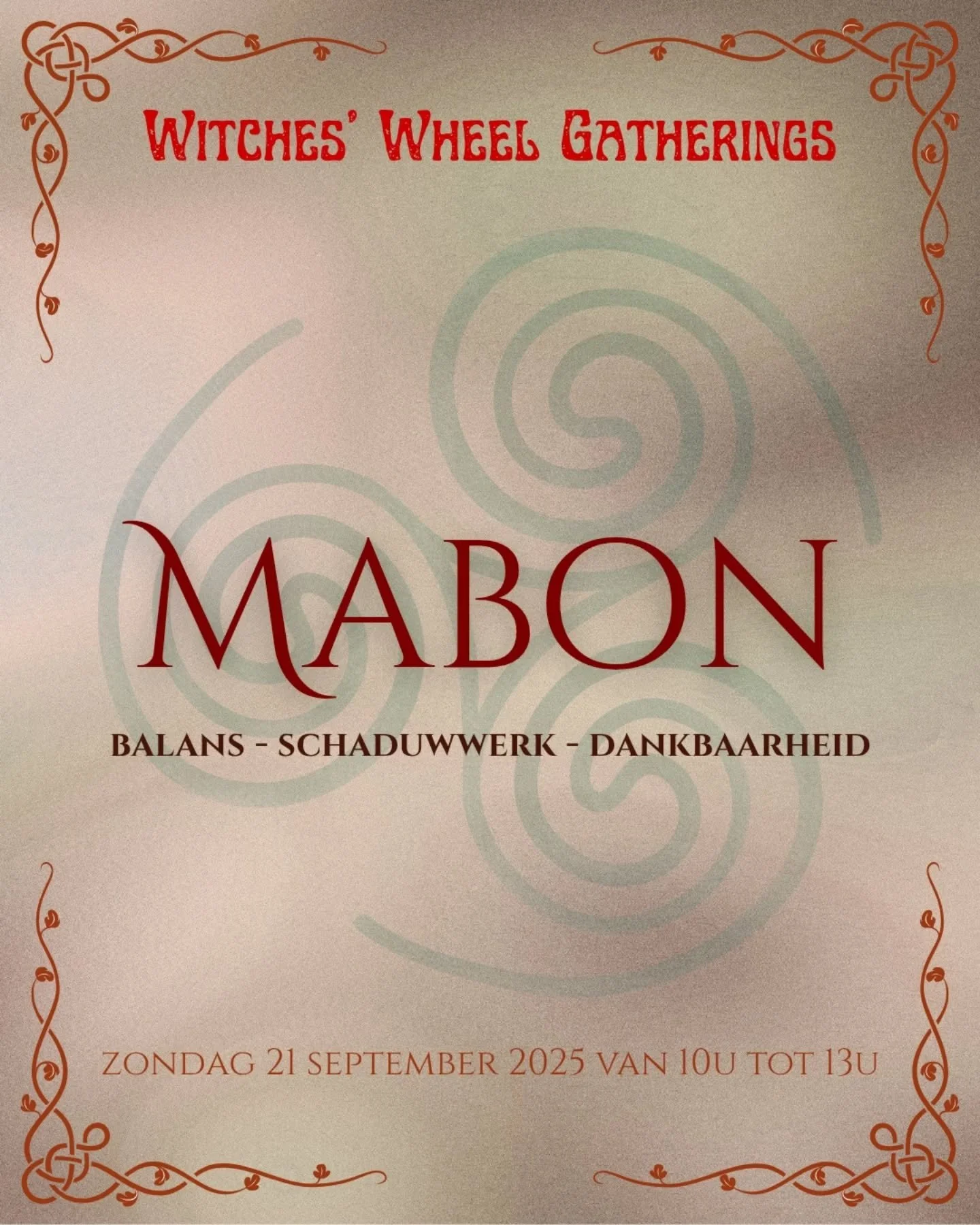 OM AL VAST TE ZETTEN IN JE AGENDA...
Ik werd op mijn vingers getikt door een vriendin, omdat ik de data voor alle Witches' Wheel Gatherings al had, maar ze pas wou delen "als ze relevant zouden worden".
Ze vond het een veel beter idee om