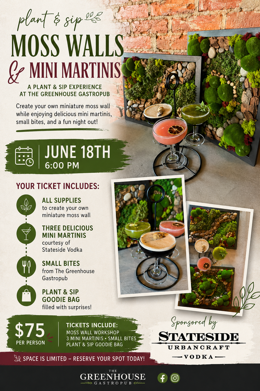 Moss Walls & Mini Martinis