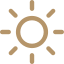 Gold sun icon with rays