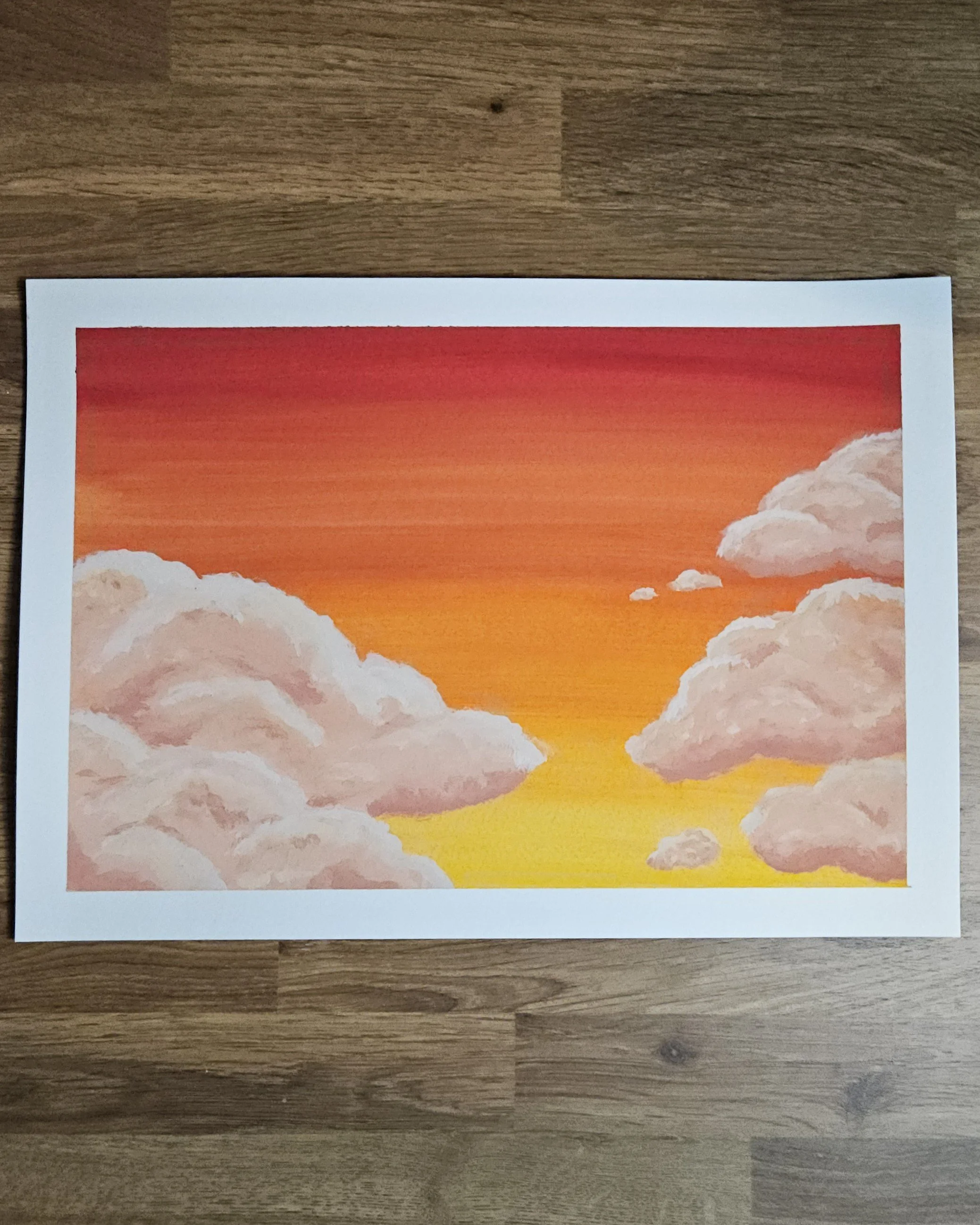 Original painting: Clouds in sunset