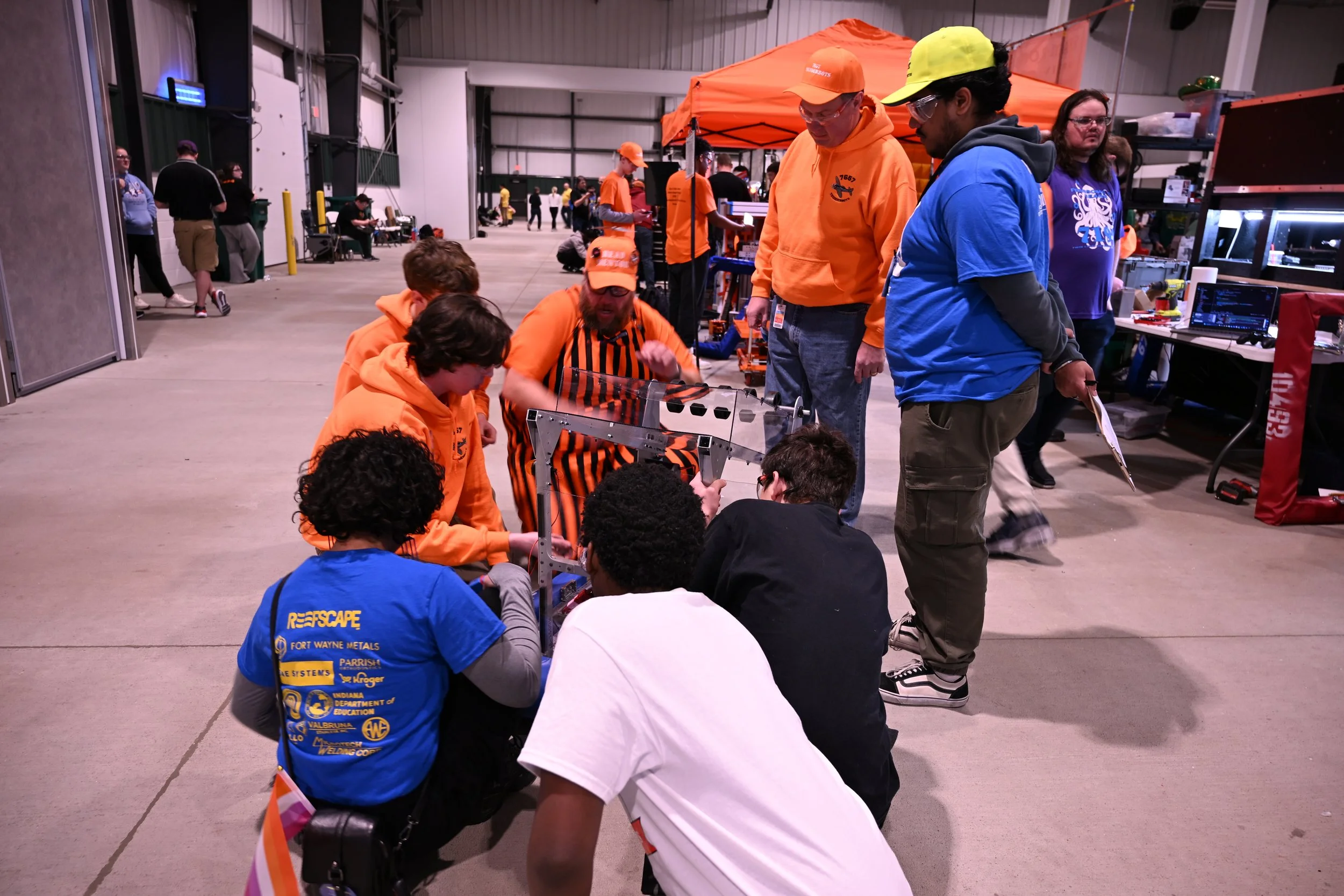 Helping Bosse High School, a new team for 2025, finalize their bot at their first ever competition.