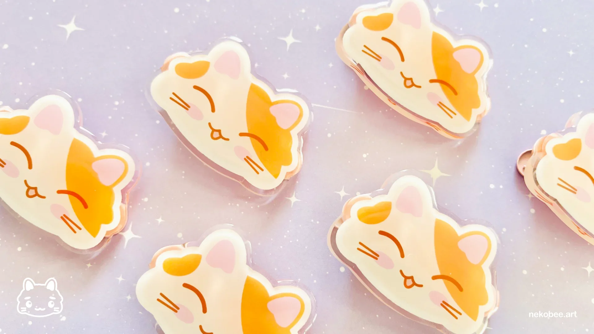 cute cat-shaped hair accessories for girls by Nekobee