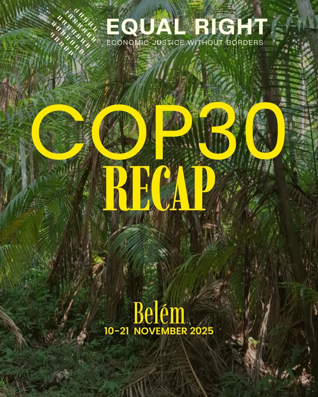 As COP30 ends in Bel&eacute;m, one message stands out: frontline communities are still waiting for climate finance that reaches them directly and without conditions.

Equal Right came with a clear call &mdash; put resources in people&rsquo;s hands, n