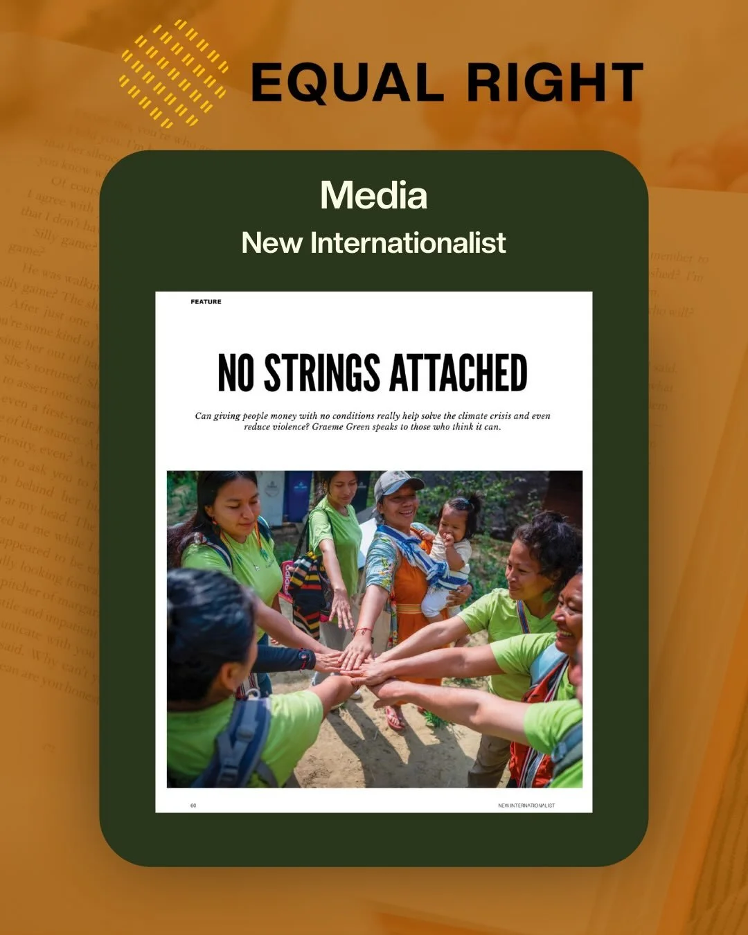 We&rsquo;re really excited to share that Equal Right&rsquo;s work on basic income as climate justice is featured in New Internationalist (@newinternationalist ).

The article spotlights our pilots in Colombia and Tuvalu, and the growing recognition t