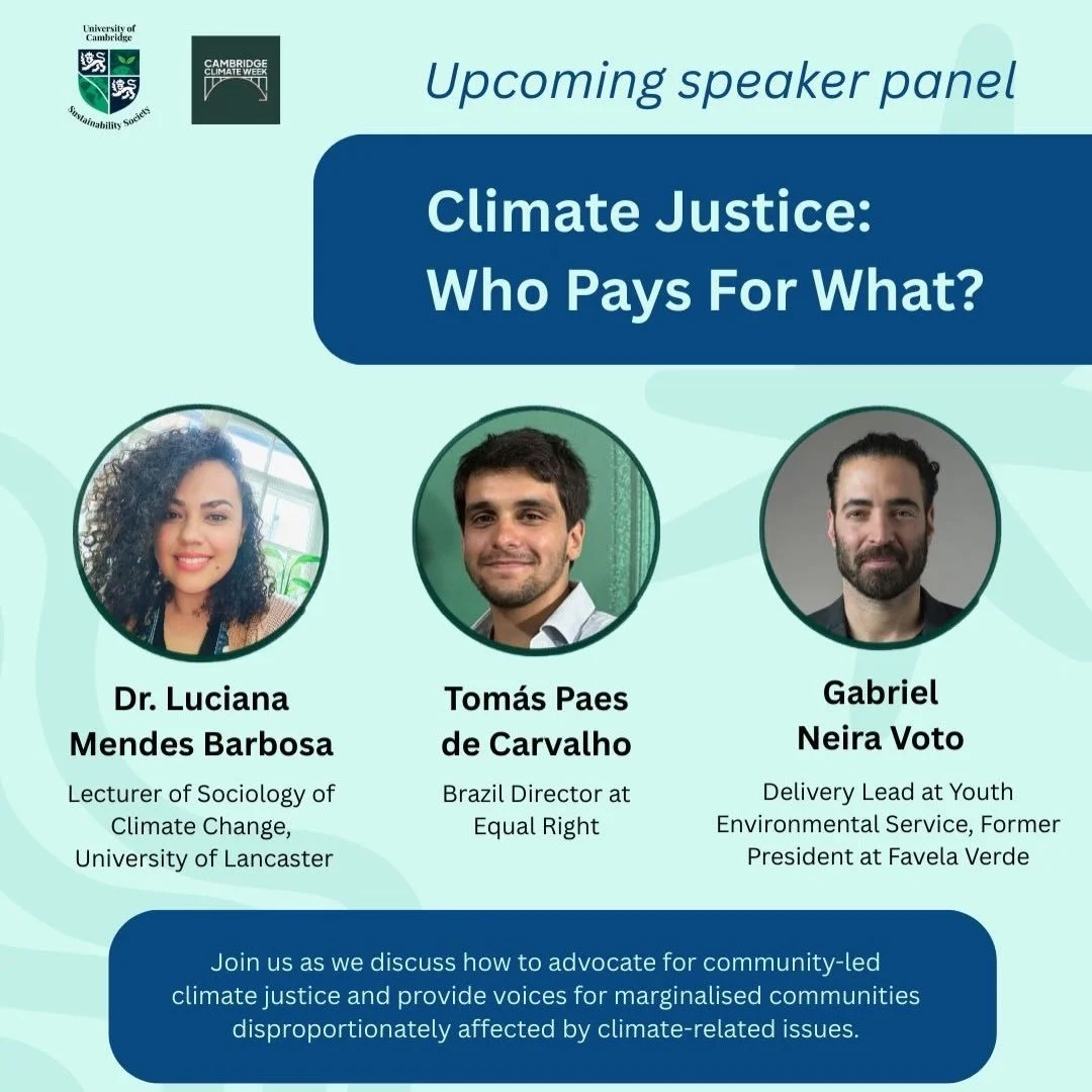 Yesterday, our Brazil Director joined an online session at Cambridge Climate Week, hosted by the University of Cambridge&rsquo;s Sustainability Society 🌍

He shared Equal Right&rsquo;s work across Brazil and globally &mdash; from advocacy and resear