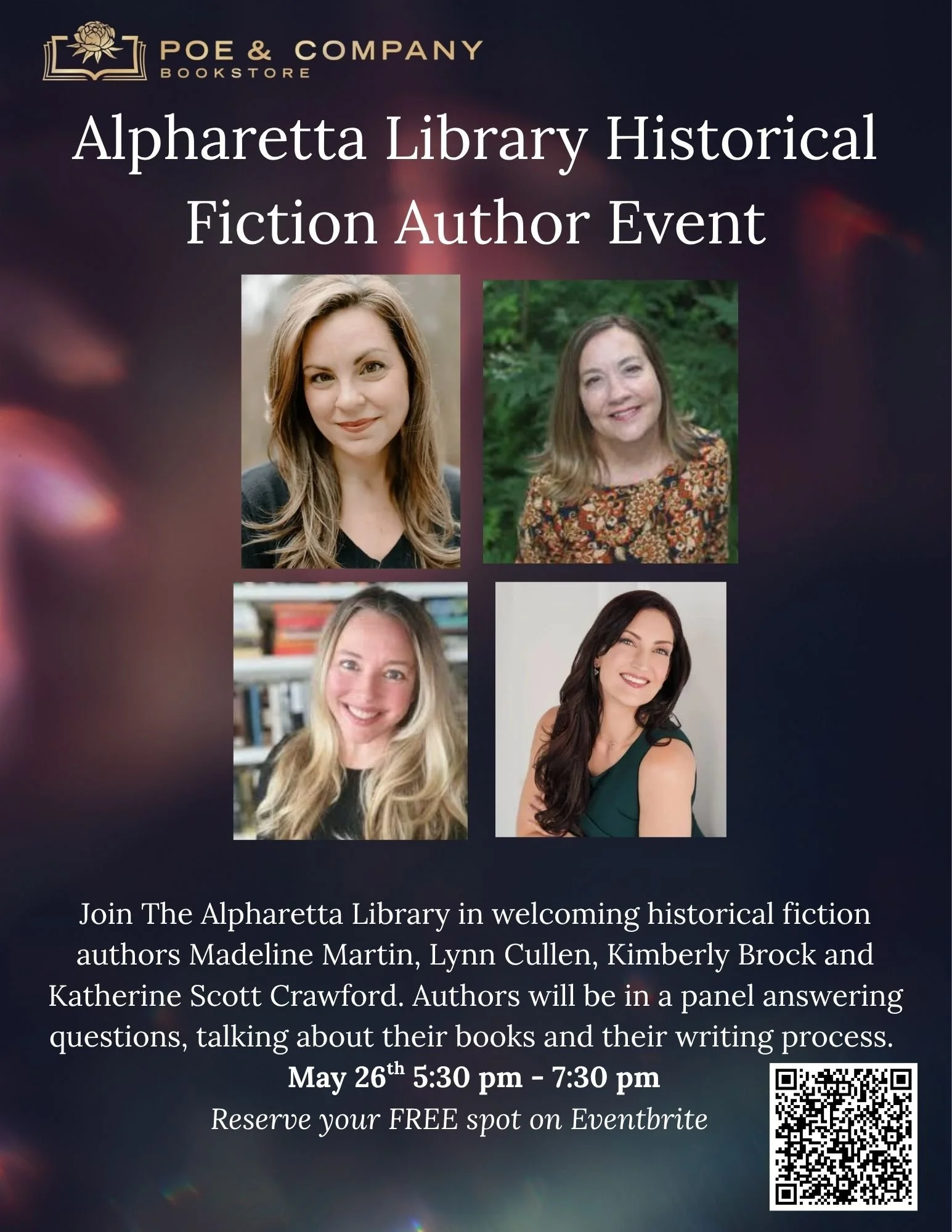Historical Fiction Event with Kimberly Brock, Katherine Scott Crawford, Lynn Cullen, & Madeline Martin