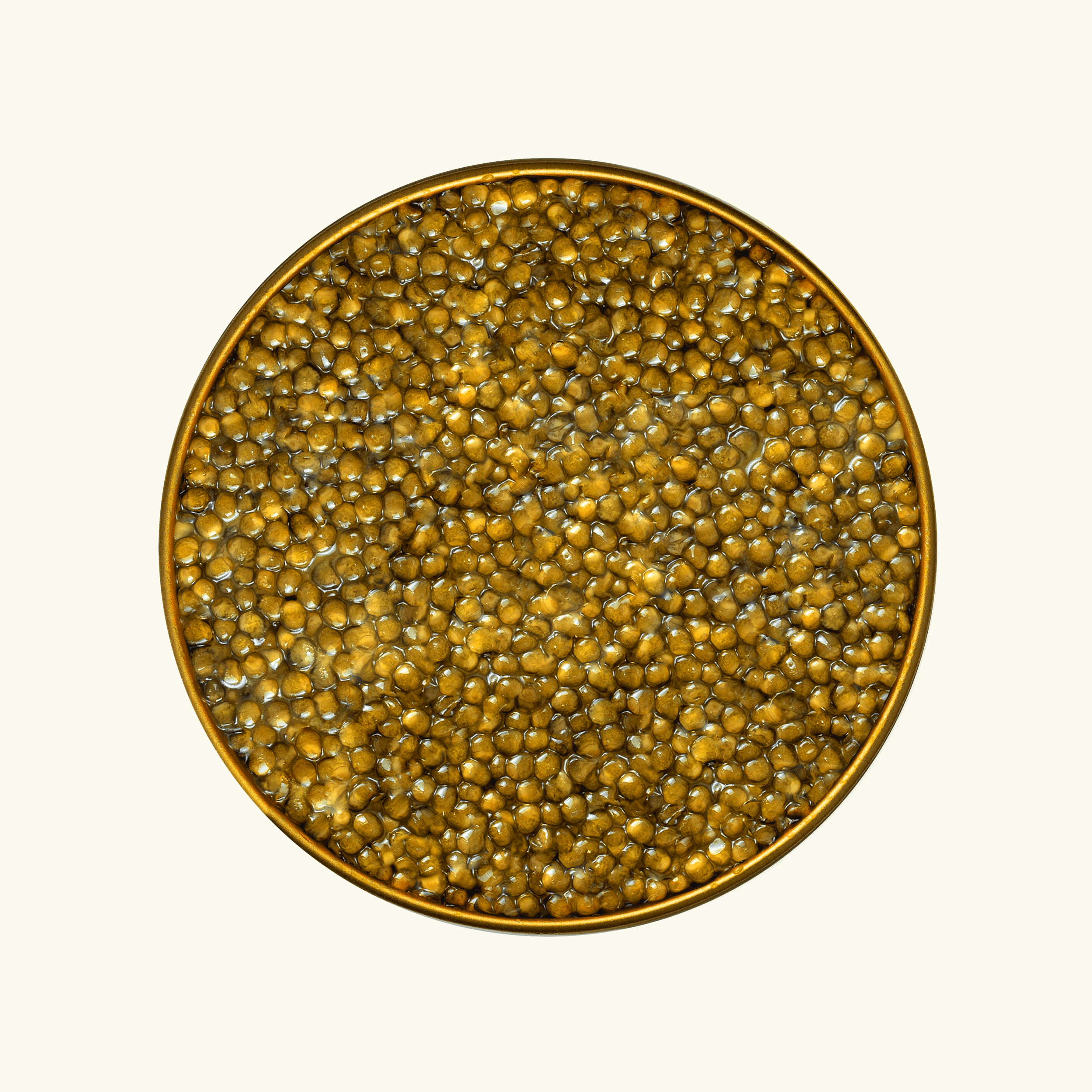 Close-up of Admiral Imperial Osetra caviar with large amber pearls