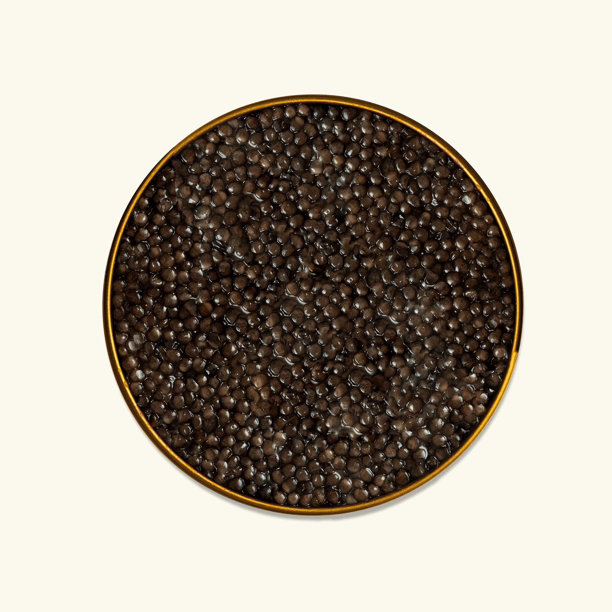 Close-up of Admiral Classic Unique caviar with dark brown pearls