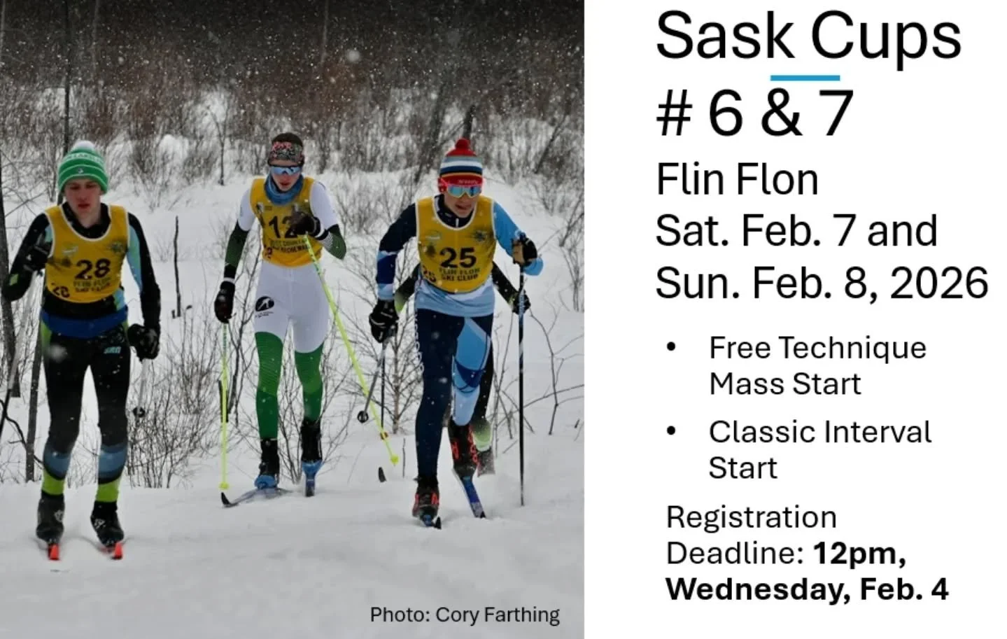 The Sask Cup Race Series returns to Flin Flon this weekend.
The weather forecast is looking great. Excited for the hilly trails!

Registration deadline is Wed. Feb. 4 at NOON.
Link in bio for event page.