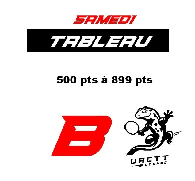 Tableau B - Samedi 500 pts à 899 pts