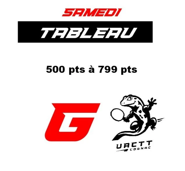 Tableau G - Samedi 500 pts à 799 pts