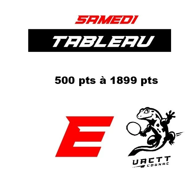 Tableau E - Samedi 500 pts à 1899 pts