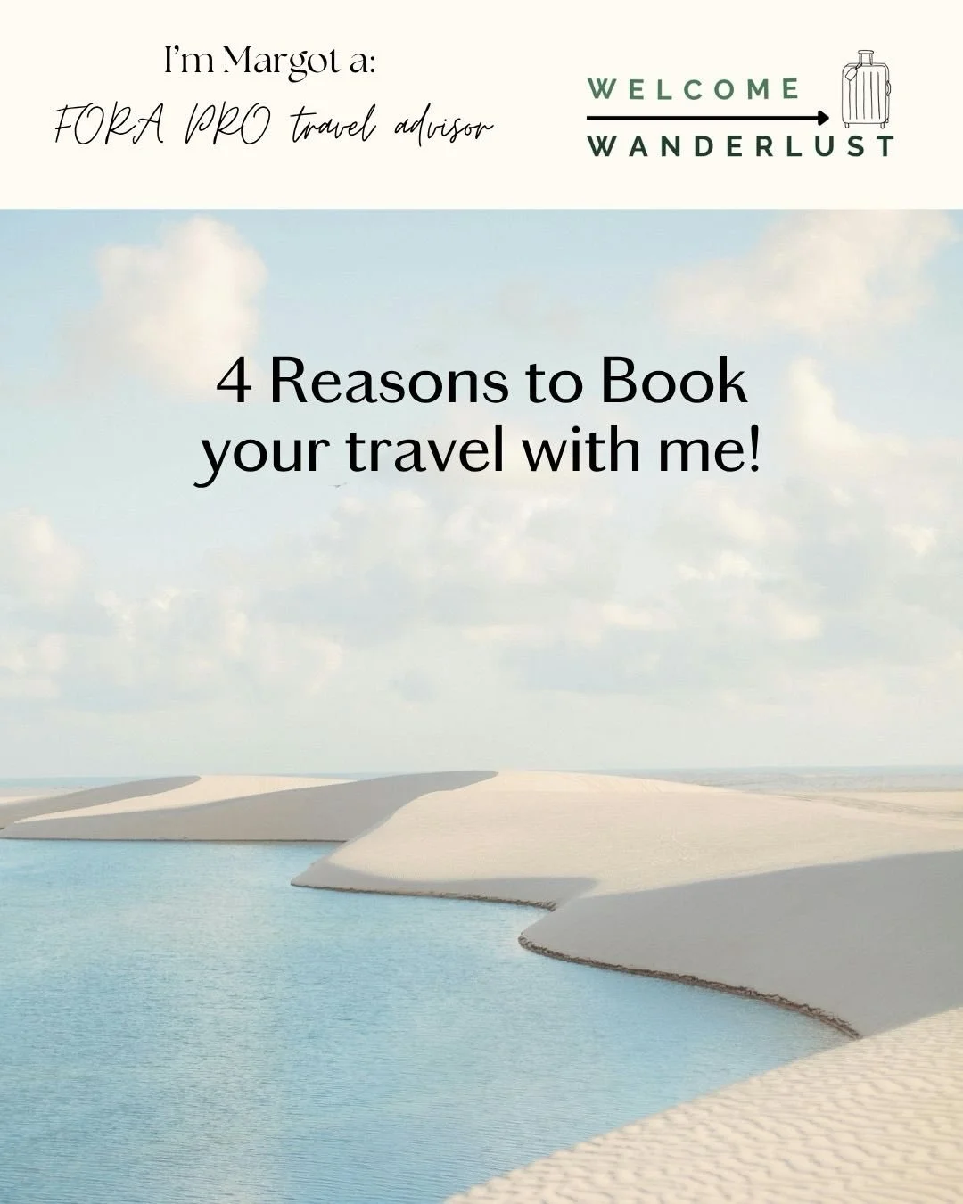 Welcome Wanderlust, powered by Fora, the modern travel agency and tech platform, was named to the prestigious TIME100 Most Influential Companies list and recognized as an Industry Leader in Travel &amp; Tourism.

Here is what I provide as a travel ad