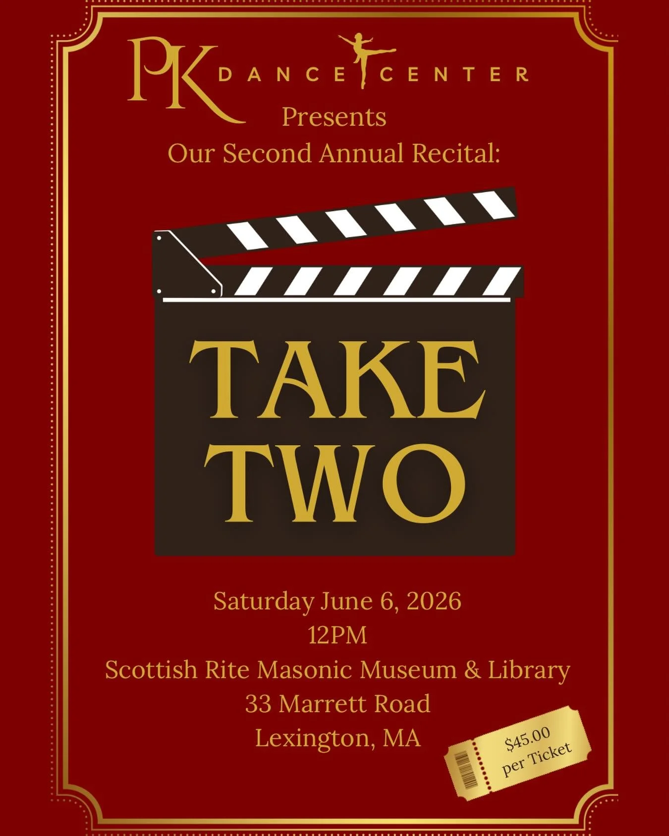 Tickets for our Season Two recital &ldquo;Take Two!&rdquo; are now on sale! 🎉✨👯&zwj;♀️
🎟️$45 each
Click the link in our bio or story to purchase!