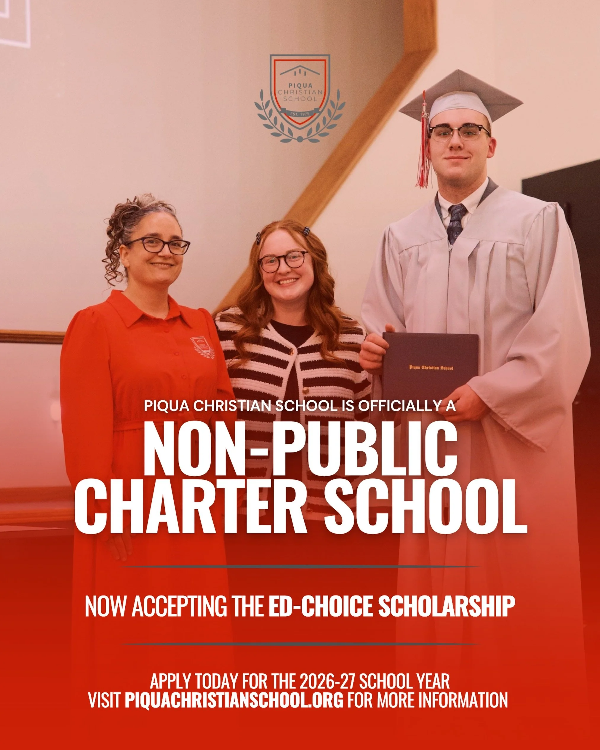 We are excited to announce Piqua Christian School is officially a chartered school through the Ohio Department of Education! 🎉📚 Enrollment is now open for the 2026/2026 school year! 

Apply today at https://piquachristianschool.org! #GoEagles 🦅