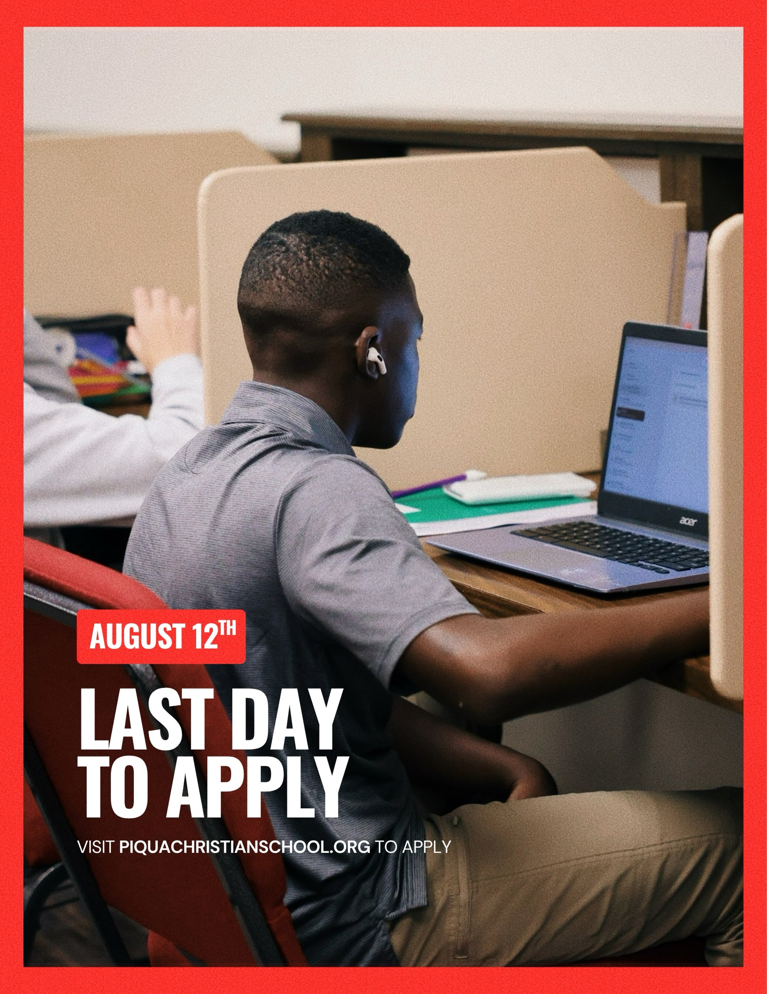 We are so excited for PCS to be back in session! 

Don't miss the deadline! Apply today on piquachristianschool.org! 🦅