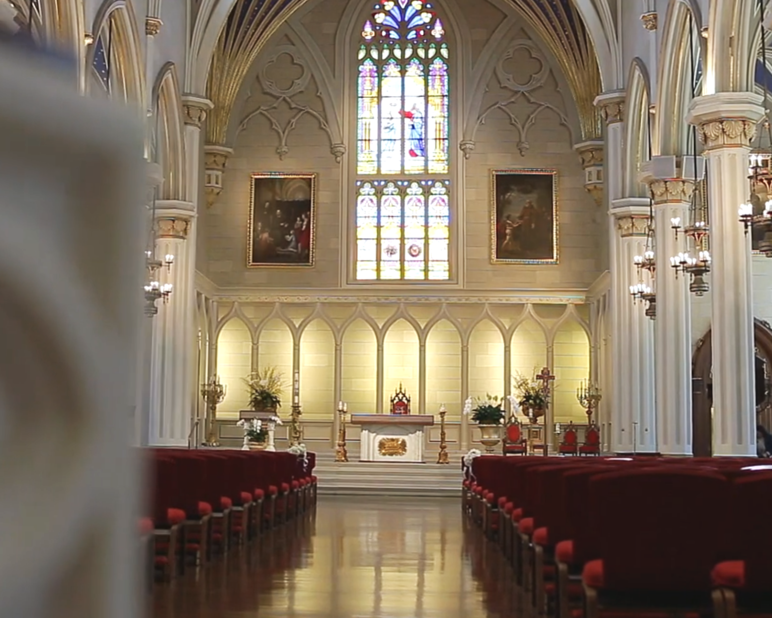Inside the cathedral of the assumption on the wedding day
