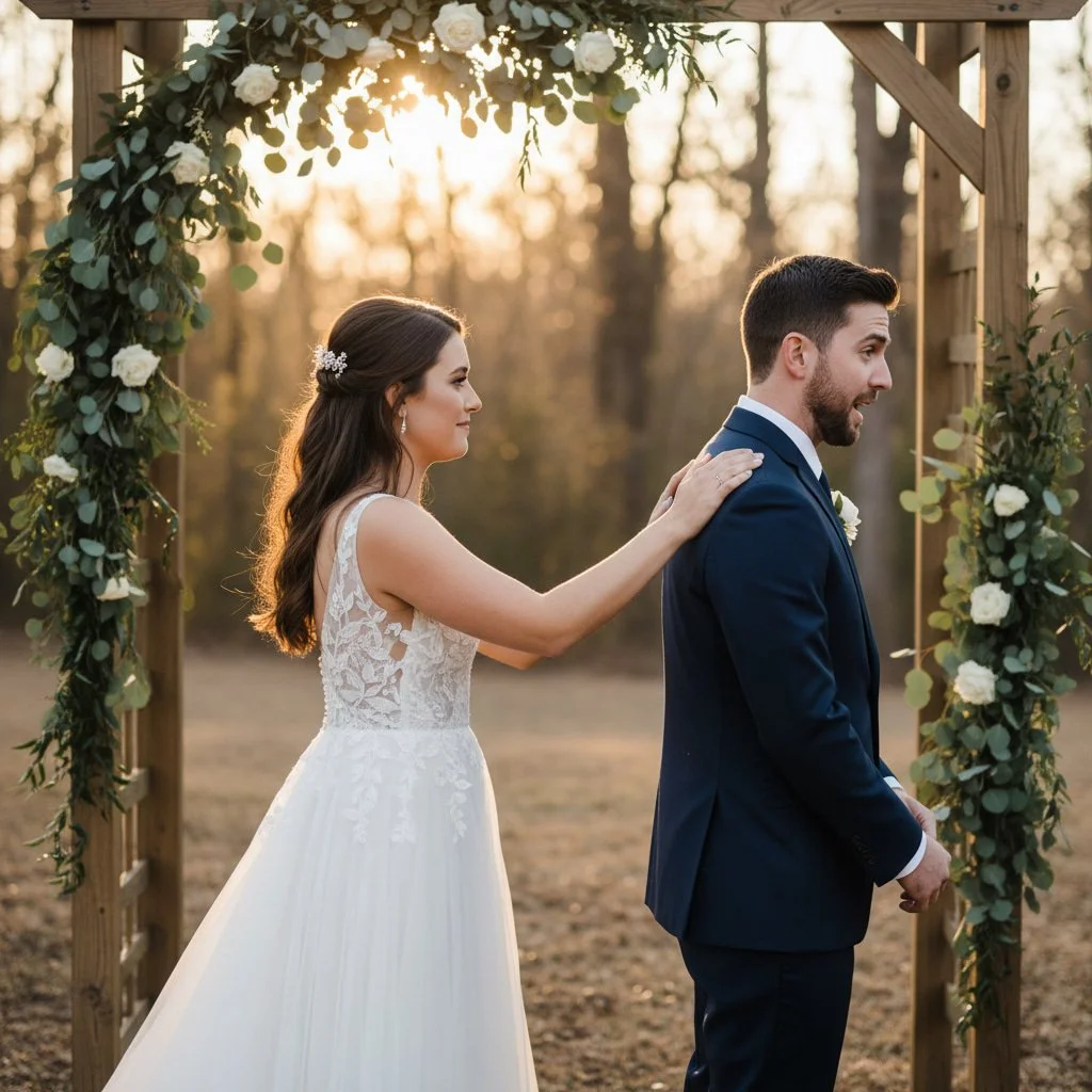 Groom excited to see bride first time