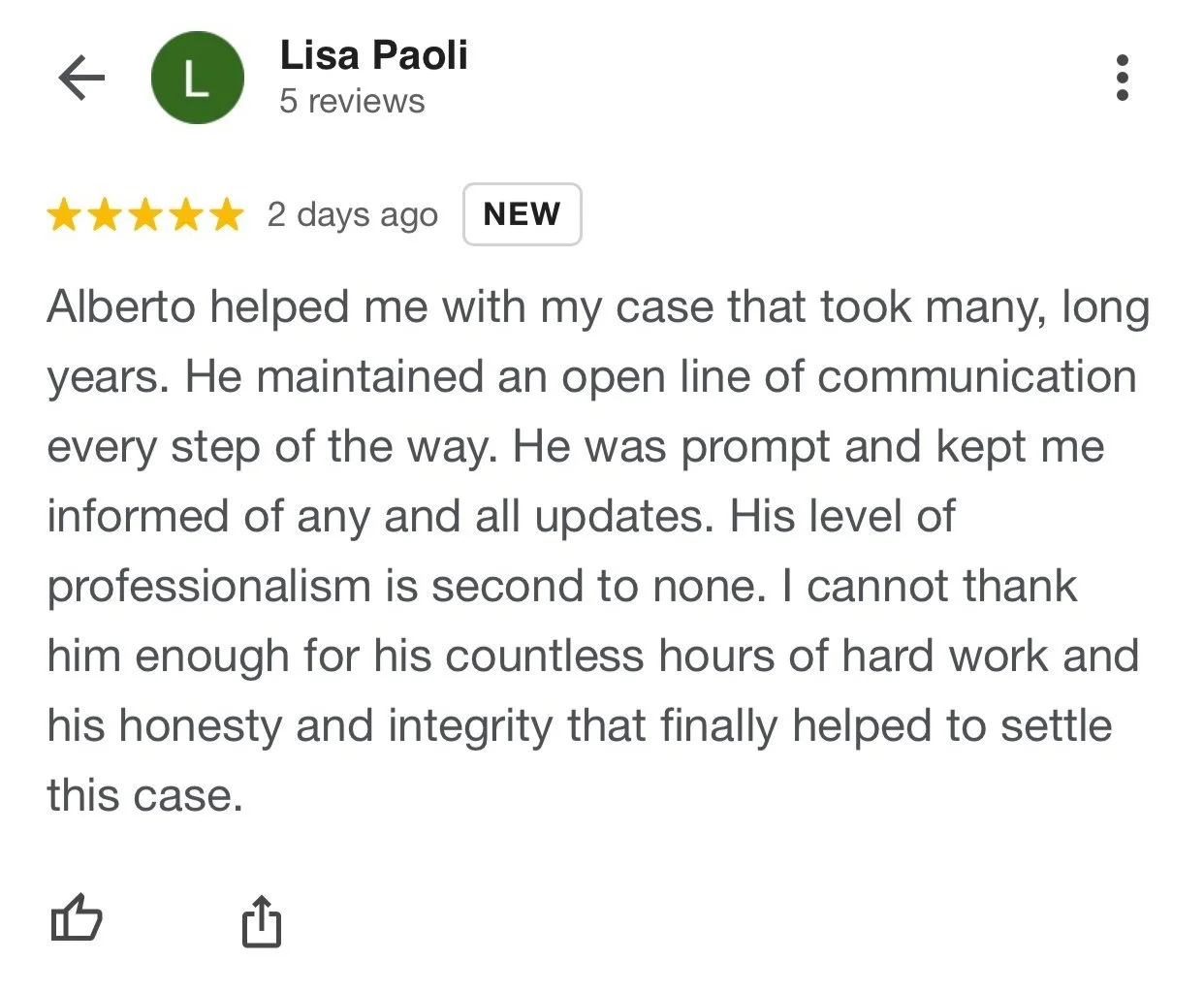 positive Review of Alberto Regueyra 