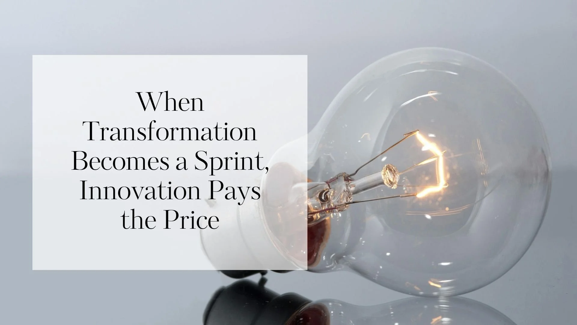 When AI Transformation Becomes a Sprint, Innovation Pays the Price