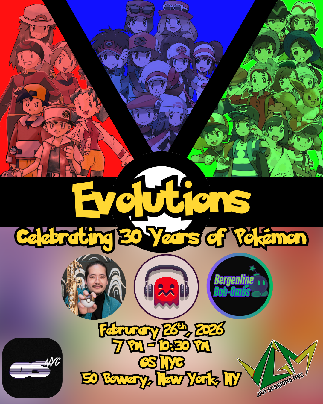 VGM Jam Sessions NYC Presents: Evolutions! Celebrating 30 Years of Pokémon