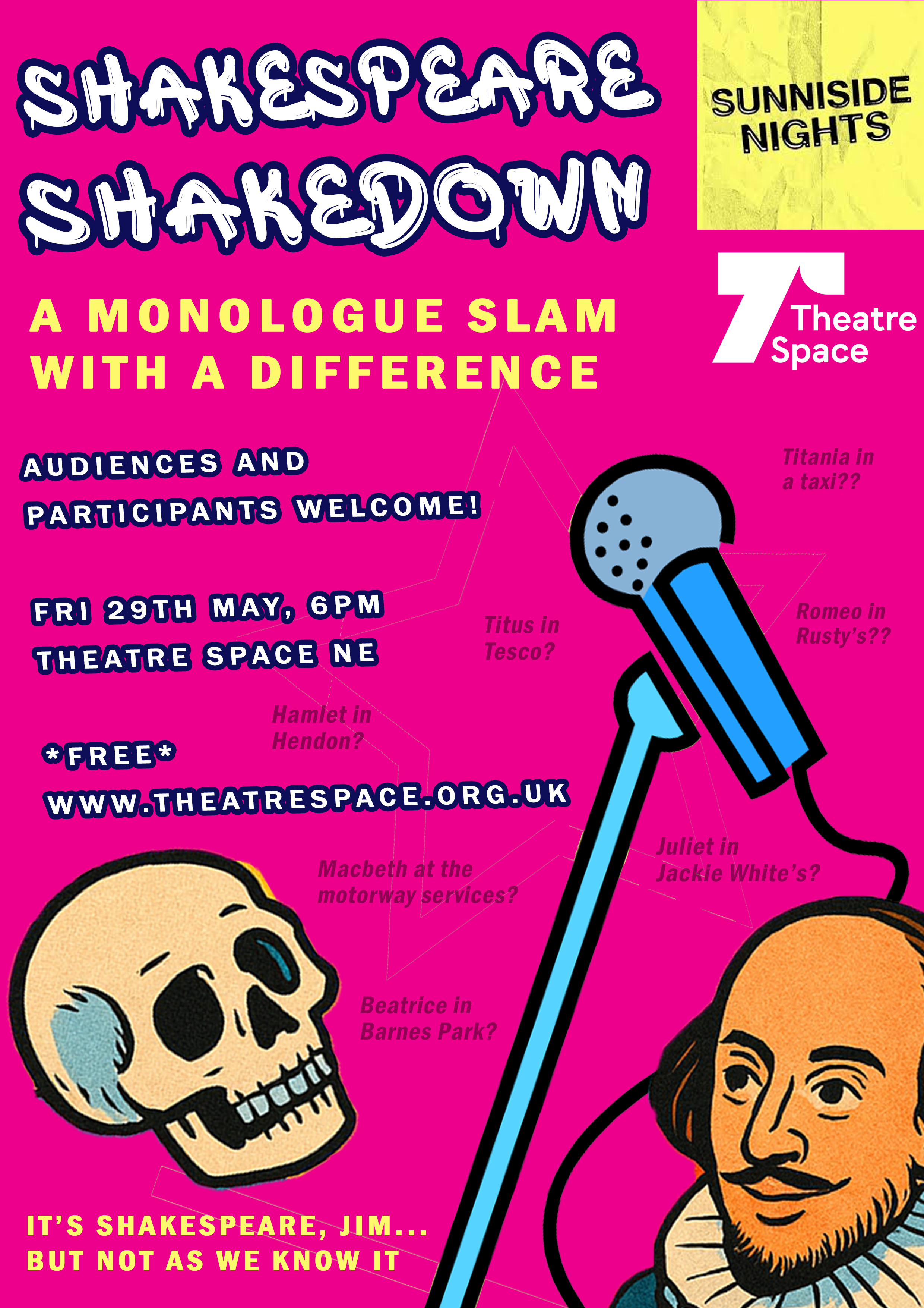 SHAKESPEARE SHAKEDOWN! - A monologue slam with a difference (29 May)