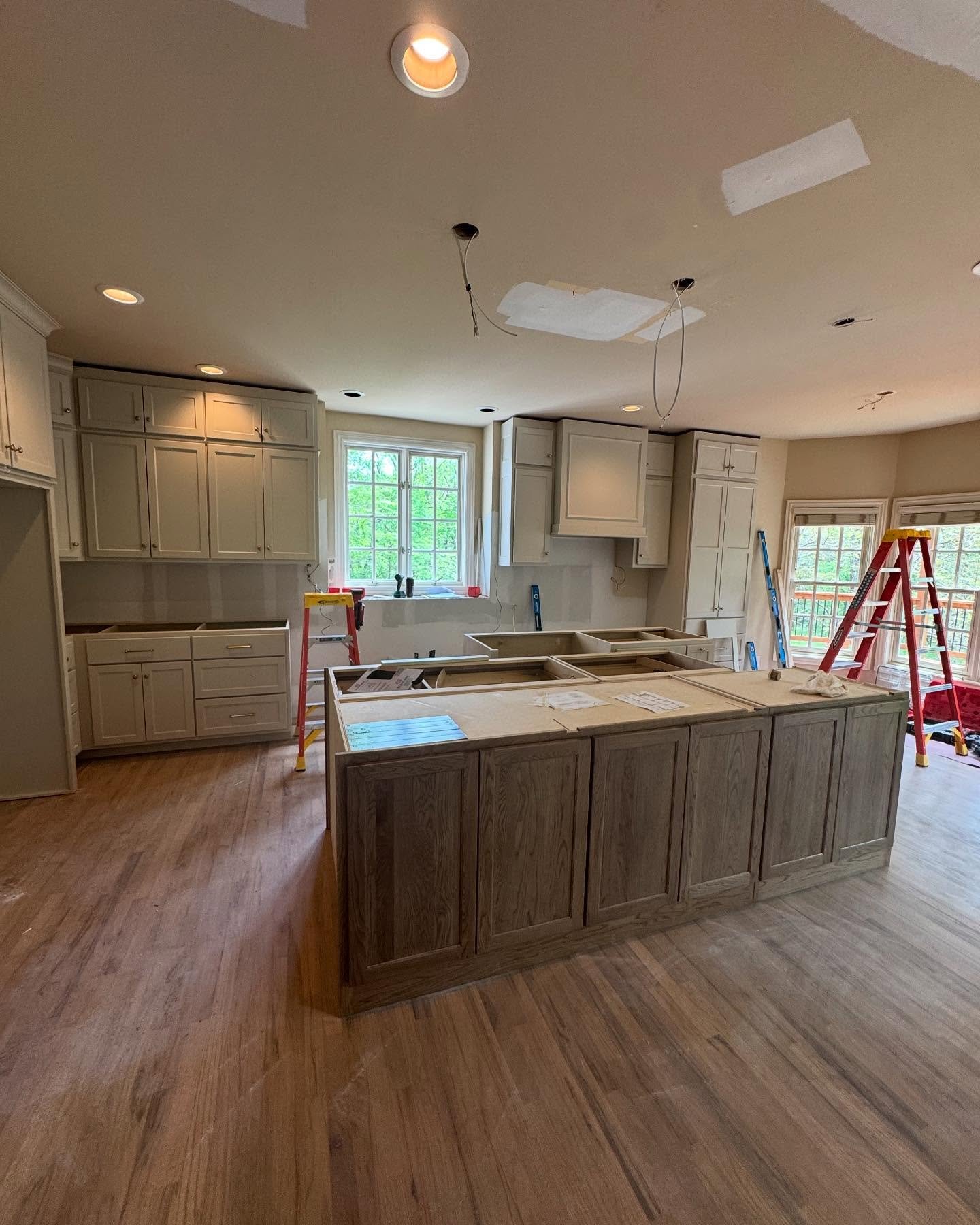 STOKED about the progress on our Shady hill kitchen remodel.  Insane to think we started demo just 2 months ago and we&rsquo;ve already installed @twinoakscustomcabinets custom cabinetry!