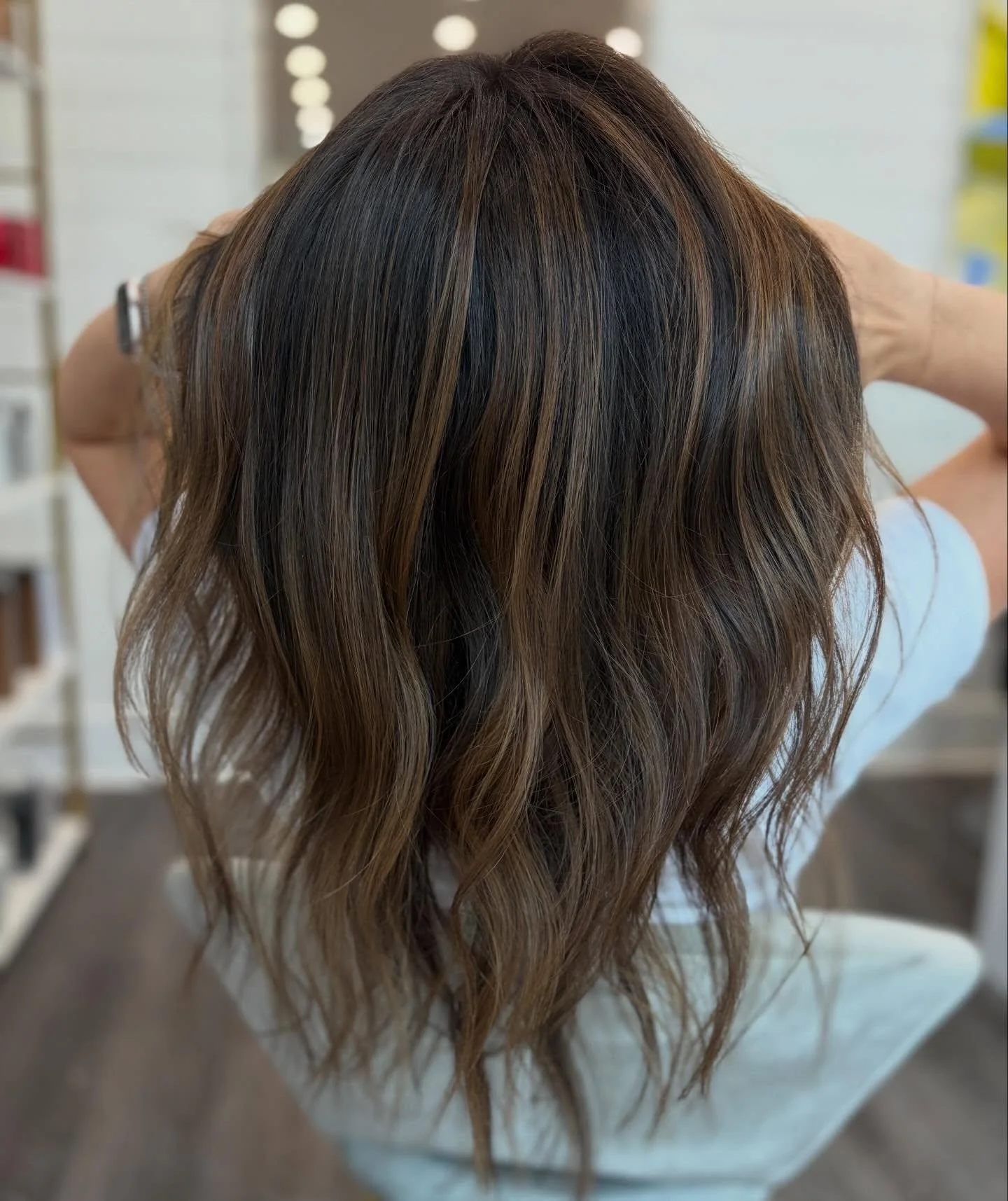 Partial balayage + style on a new client 🤎✨
From deep brunette to a seamless caramel glow, beautifully done by Alexa at our Darien location.

Ready for your transformation? Call 203-202-7266 to book your balayage today.
We honor all new clients with